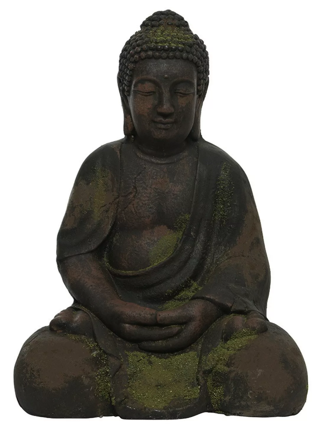 Buddha Figur sitzend Skulptur Statue Magnesium Braun verwittert Outdoor 41c günstig online kaufen