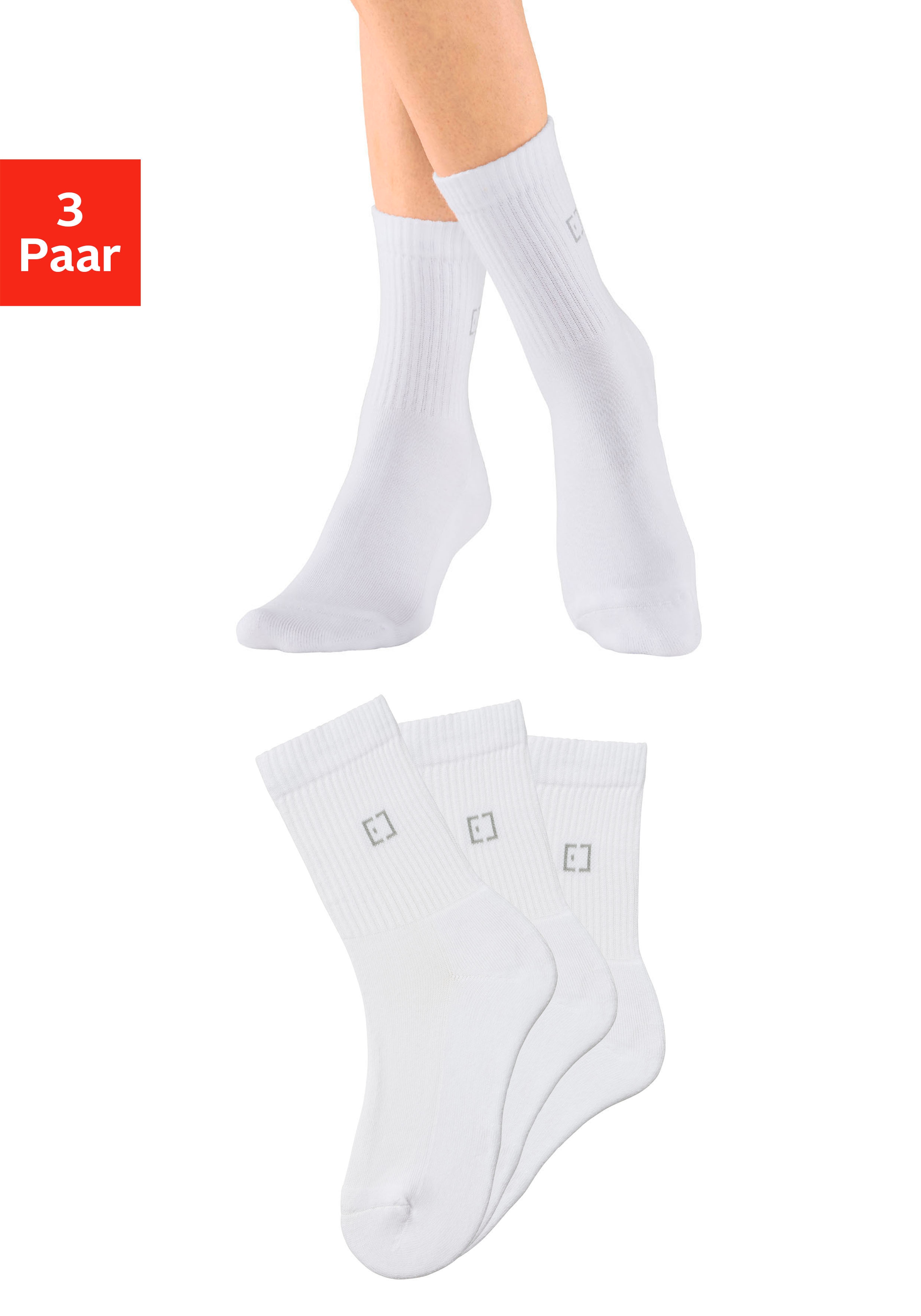 Elbsand Socken, (Packung, 3 Paar), mit Frottee und eingestricktem Markenlog günstig online kaufen