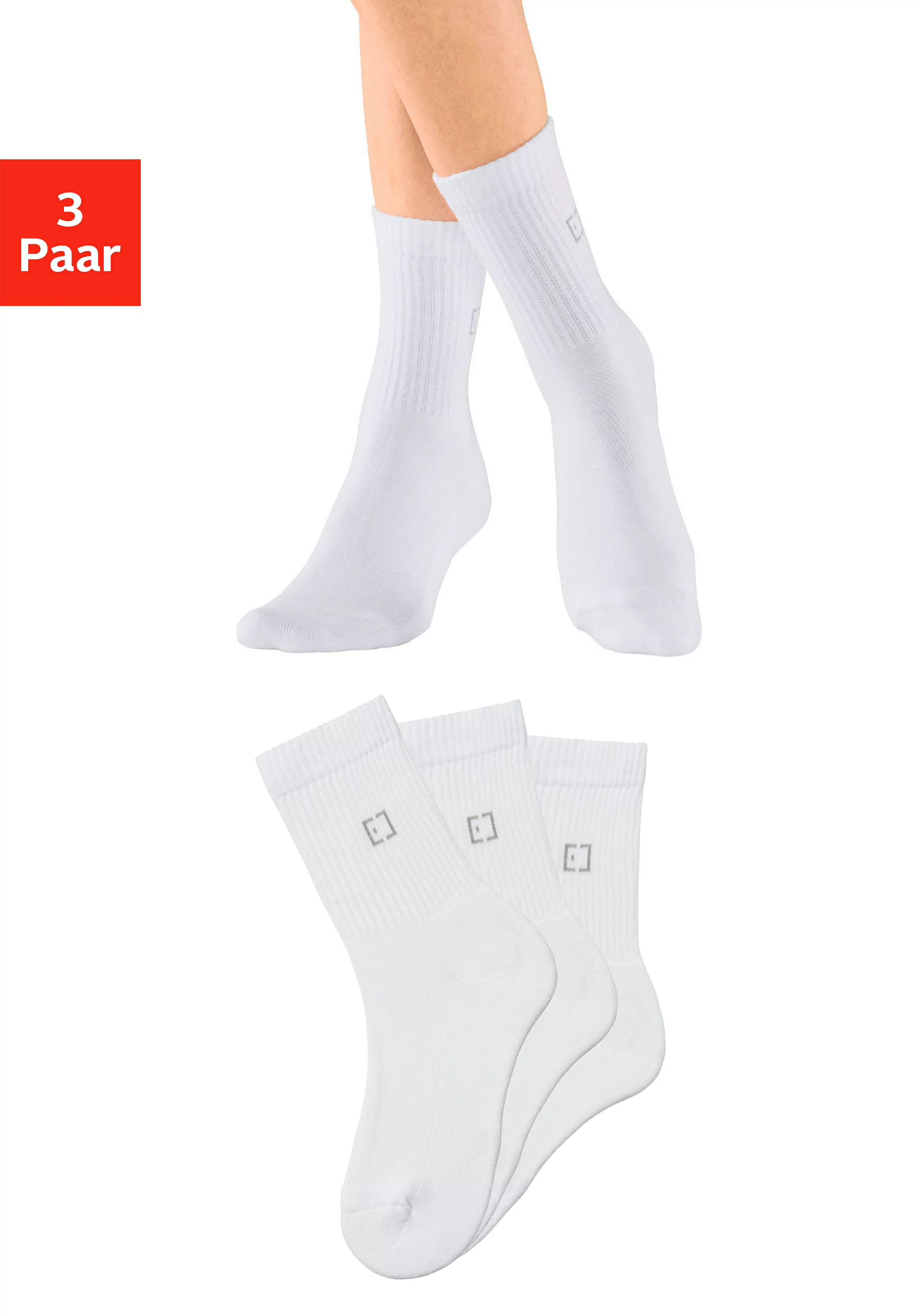 Elbsand Socken, (Packung, 3 Paar), mit Frottee und eingestricktem Markenlog günstig online kaufen