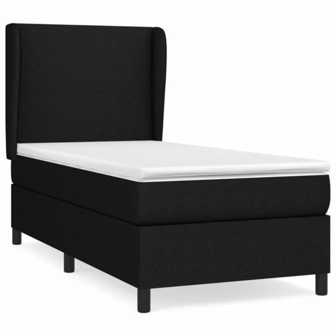 furnicato Bett Boxspringbett mit Matratze Schwarz 90x200 cm Stoff günstig online kaufen