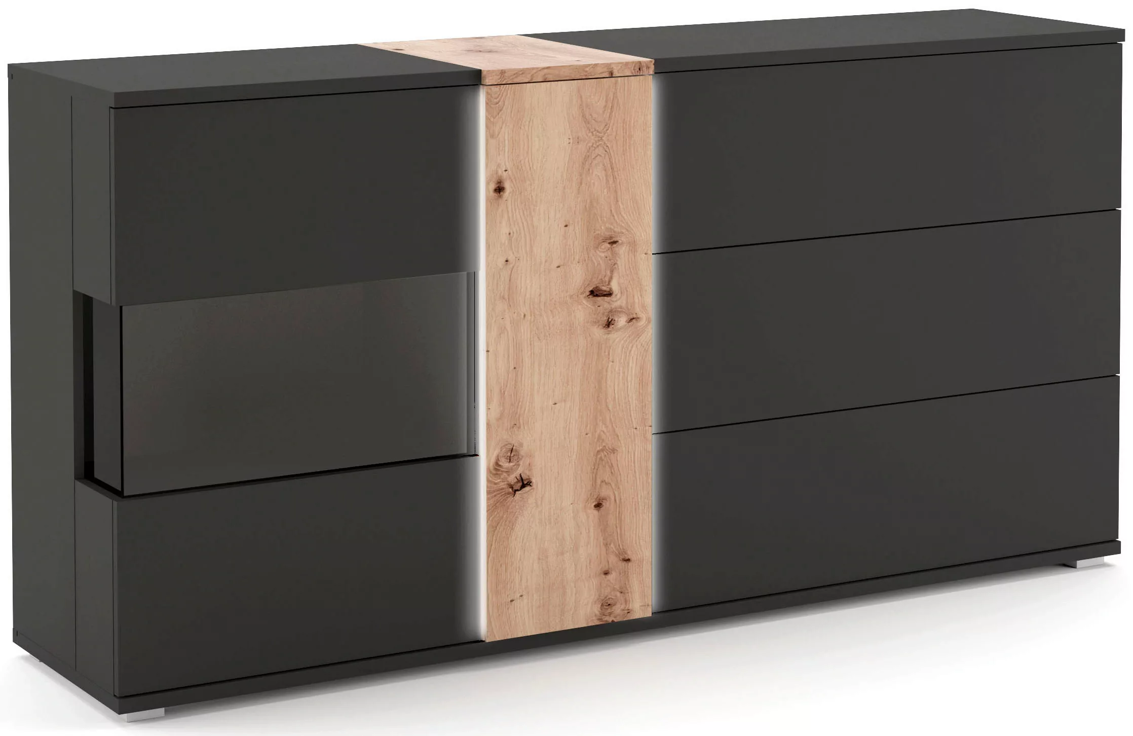 COTTA Sideboard "Montana", Kommode, Breite 185 cm, inkl. LED-Beleuchtung, m günstig online kaufen