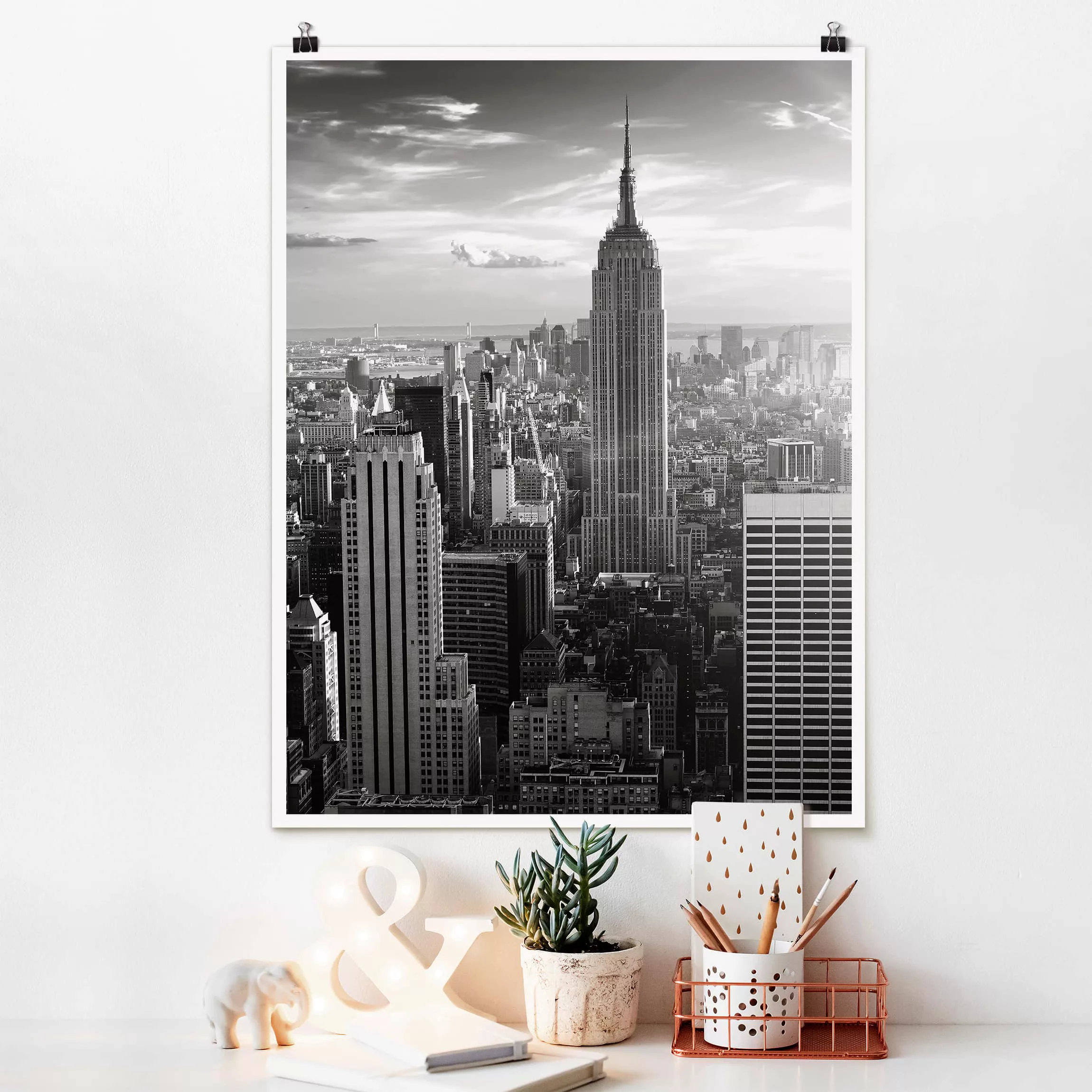 Poster Architektur & Skyline - Hochformat Manhattan Skyline günstig online kaufen