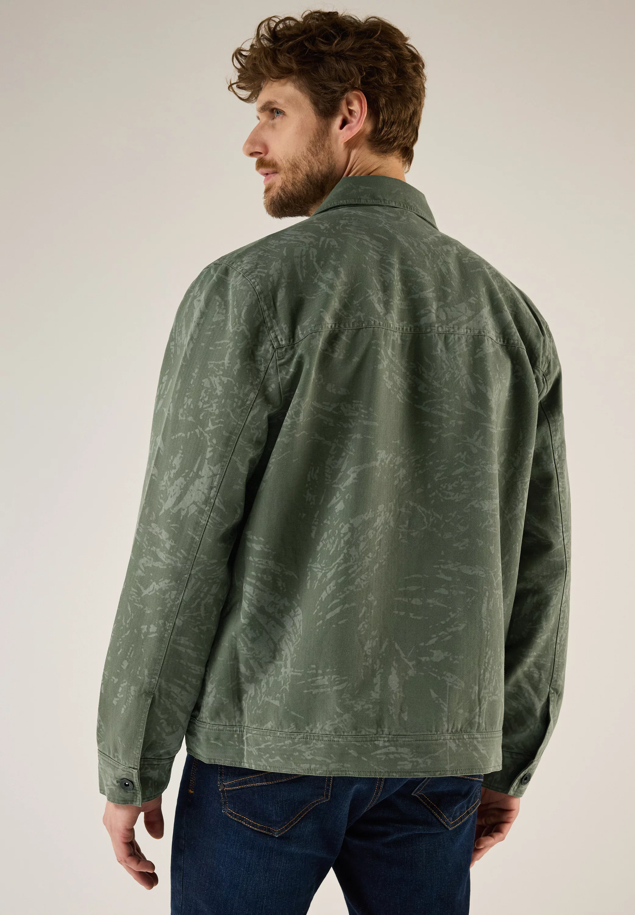 STREET ONE MEN Cargojacke, ohne Kapuze, mit allover Print günstig online kaufen