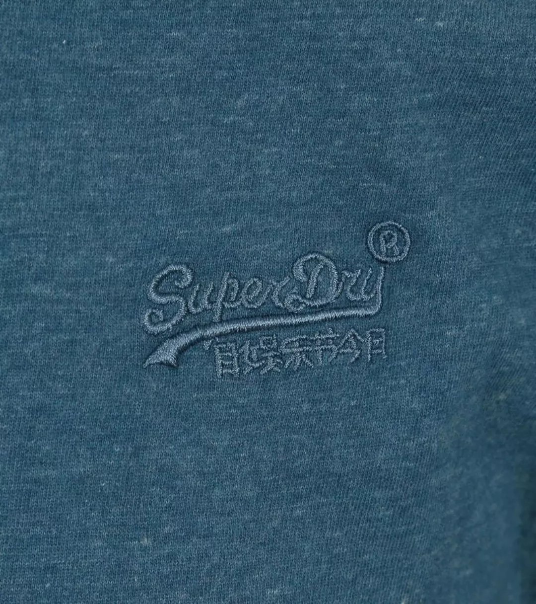 Superdry Classic T Shirt Melange Blau - Größe L günstig online kaufen
