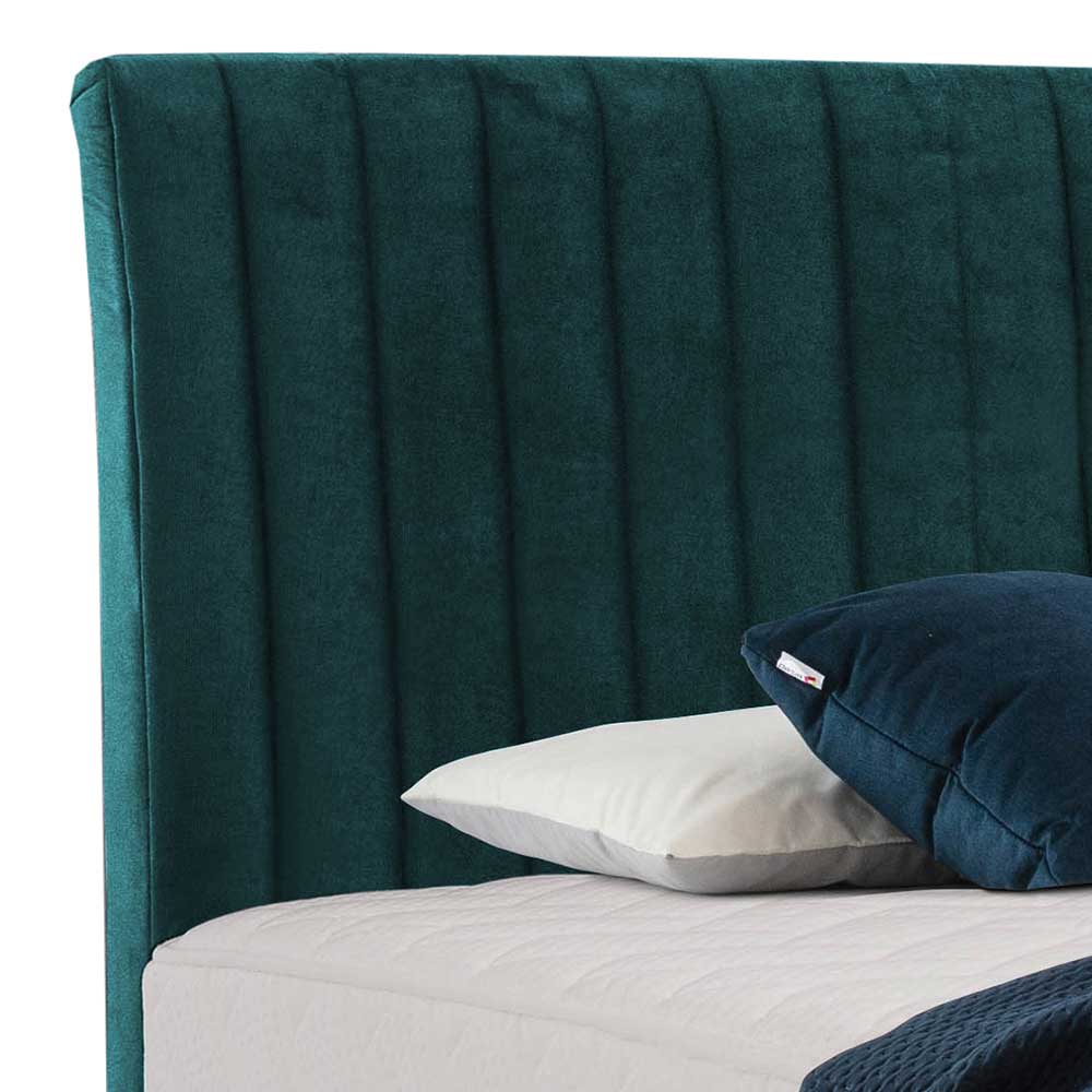 Boxspringbett Stoffbett in Petrol aus Webstoff günstig online kaufen