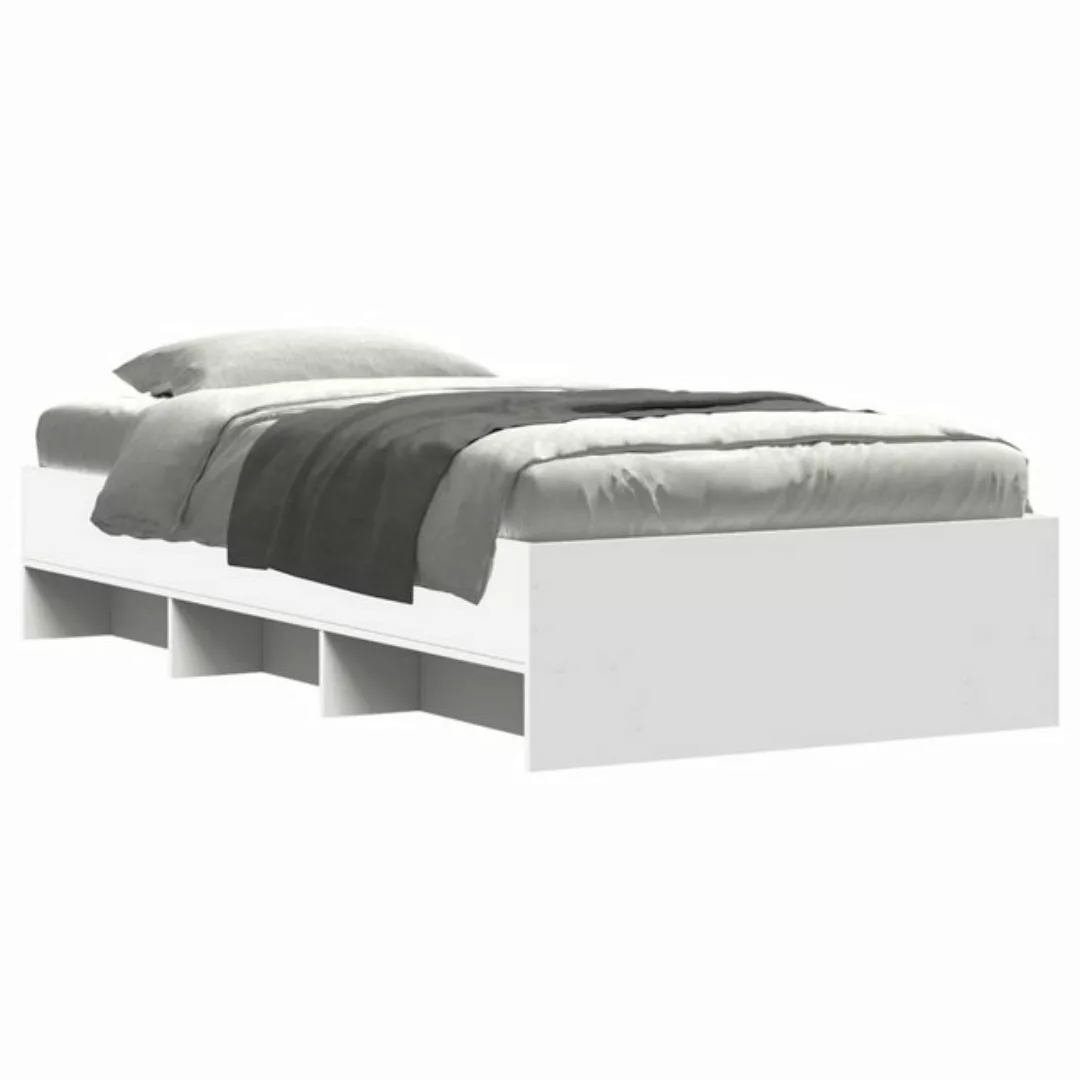 vidaXL Bett Bettgestell Weiß 75x190 cm Holzwerkstoff günstig online kaufen