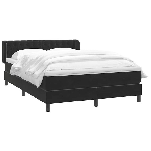 vidaXL Bett Boxspringbett mit Matratze Schwarz 140x220 cm Samt günstig online kaufen