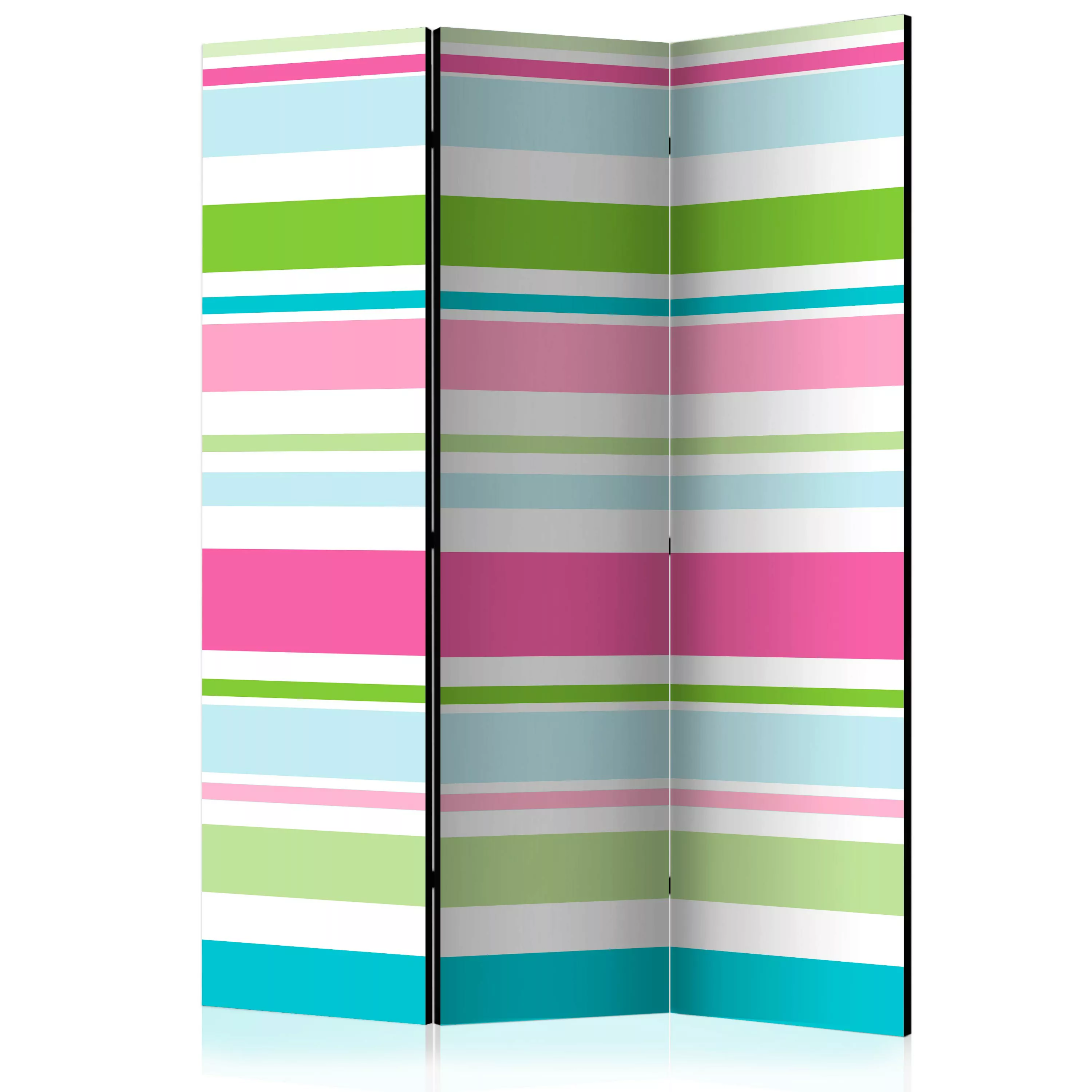 3-teiliges Paravent - Bright Stripes [room Dividers] günstig online kaufen