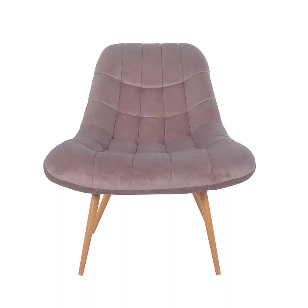 Retro Lounge Sessel in Rosa Samt günstig online kaufen