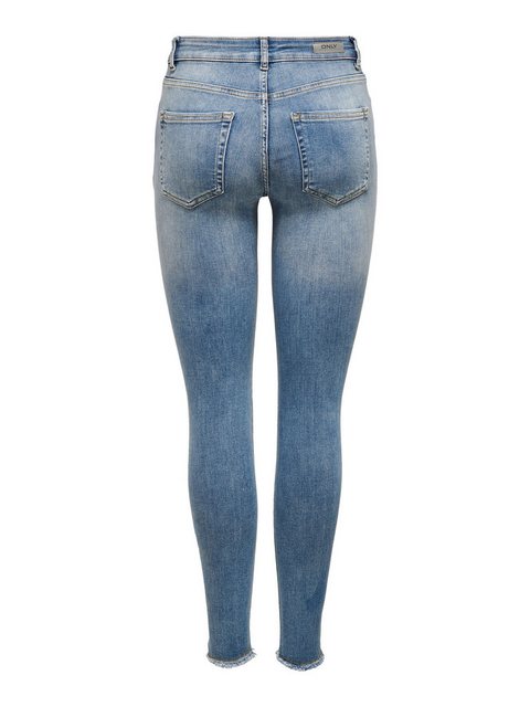 Only Damen Jeans onlBLUSH MID SK ANK RAW JEANS REA333 - Skinny Fit - Blau - günstig online kaufen