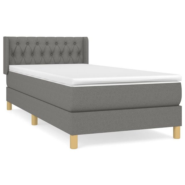 vidaXL Boxspringbett Boxspringbett mit Matratze Dunkelgrau 100x200 cm Stoff günstig online kaufen