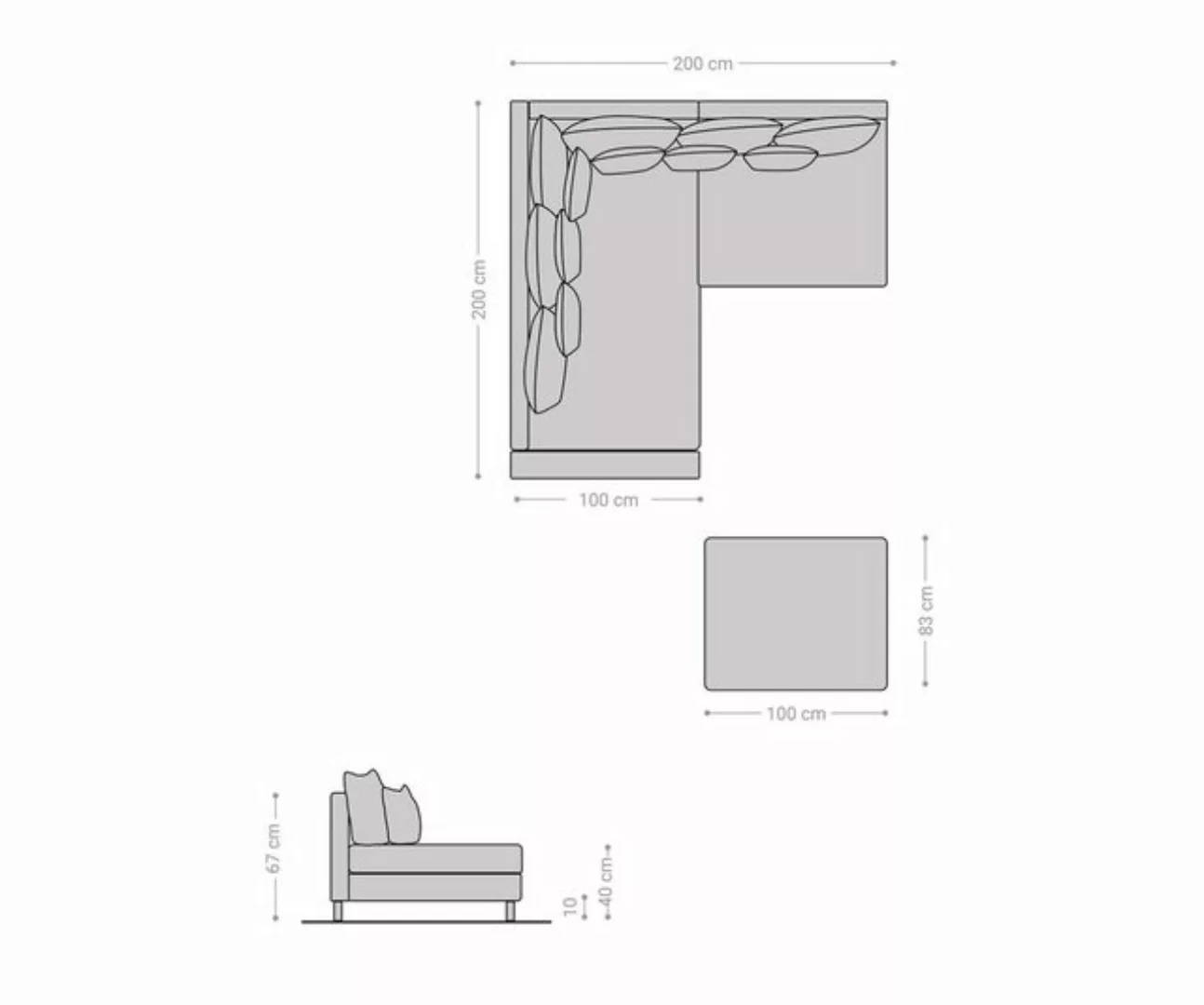 DELIFE Ecksofa Clovis, Braun Antik Optik mit Hocker und Armlehne Ottomane L günstig online kaufen