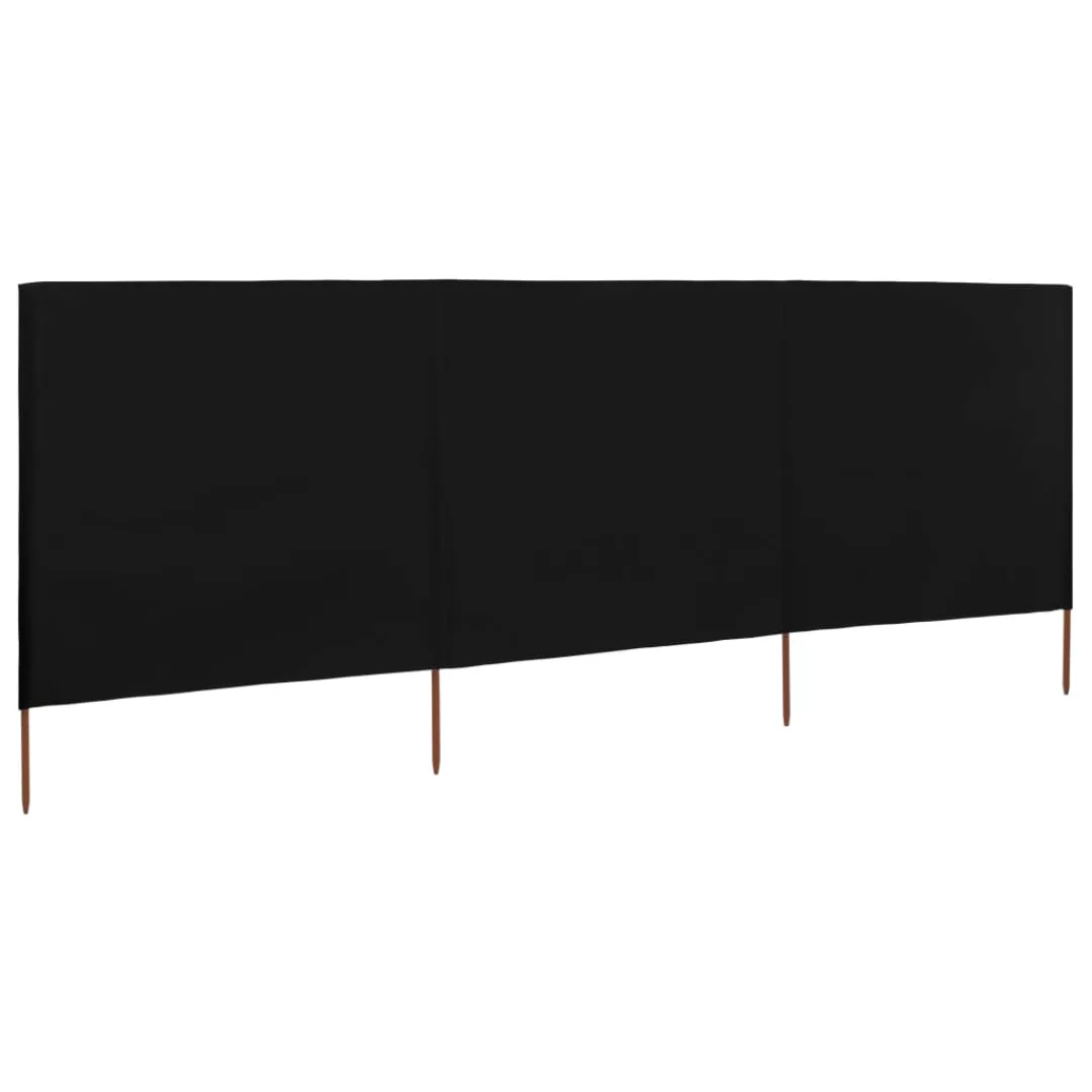 3-teiliges Windschutzgewebe 400 X 120 Cm Schwarz günstig online kaufen