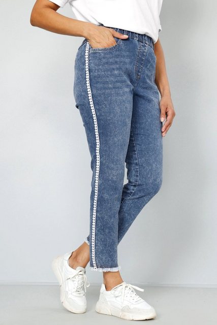 MIAMODA Lederimitathose Jeggings Fransensaum günstig online kaufen