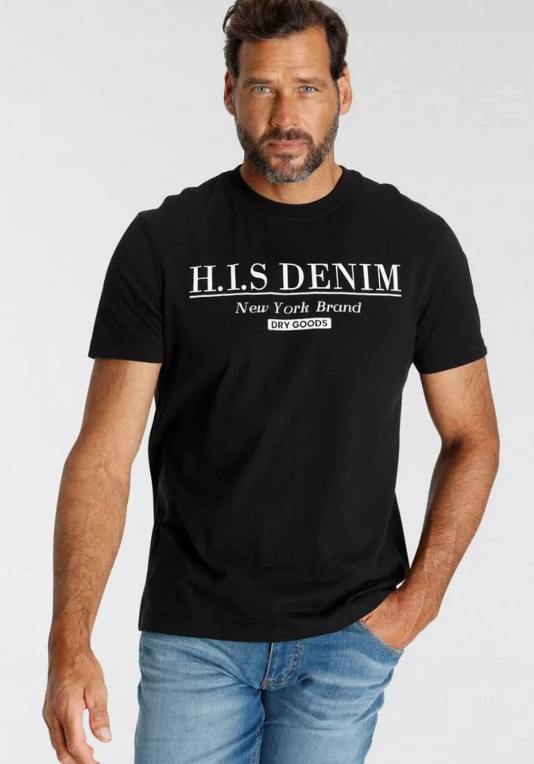 H.I.S T-Shirt mit Logo-Print vorne günstig online kaufen