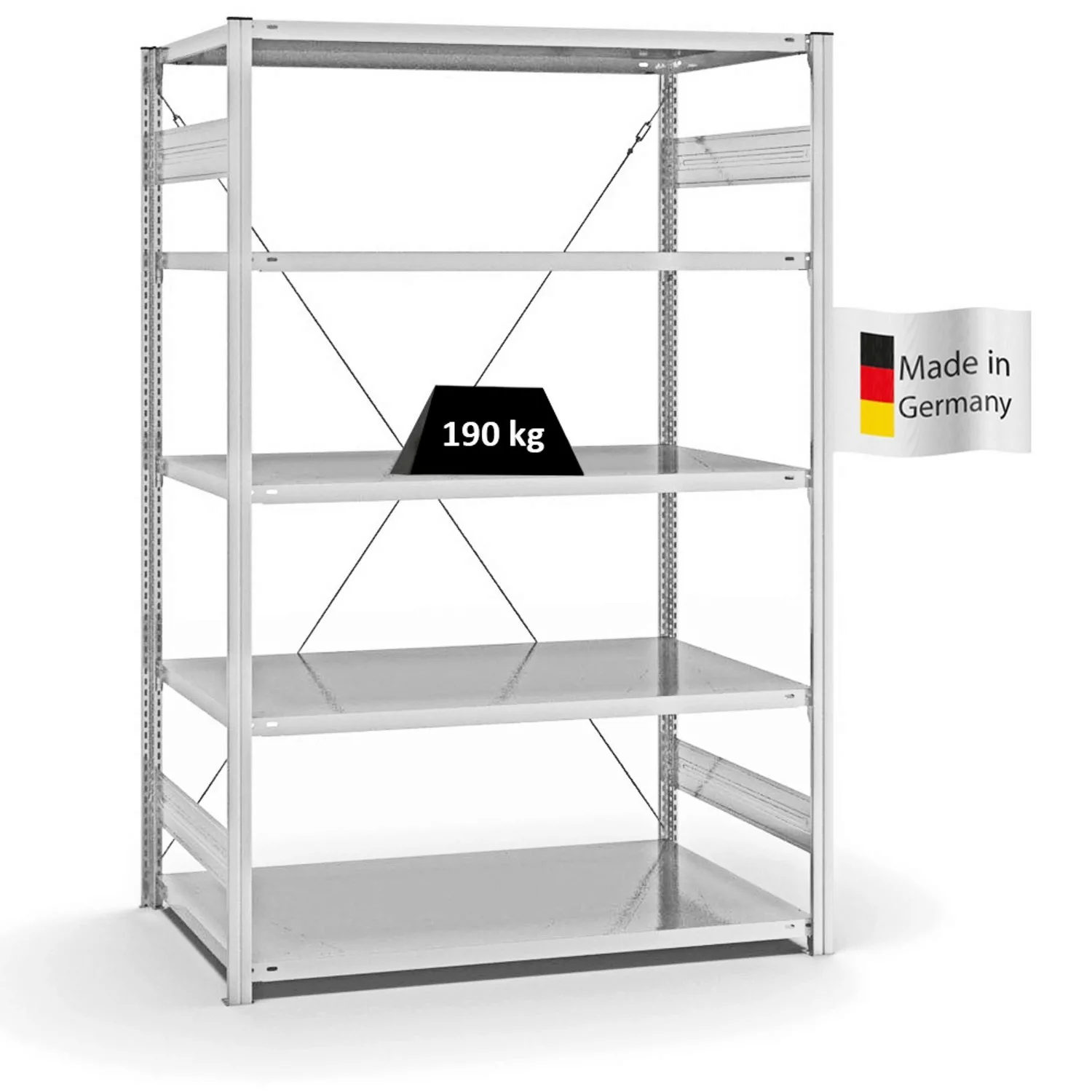 PROREGAL Fachbodenregal Stecksystem T-Profil Light-Duty Grundregal HxBxT 20 günstig online kaufen