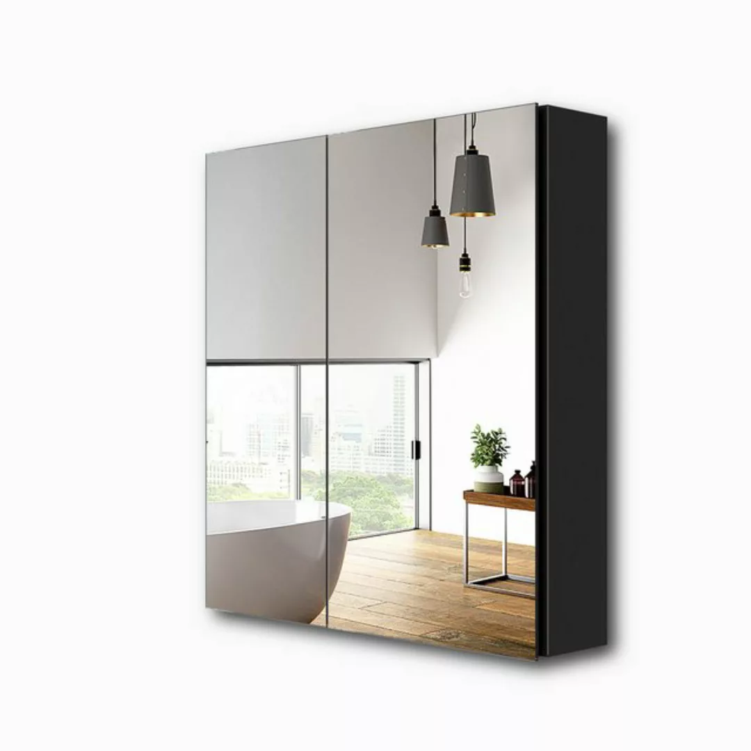 EMKE Spiegelschrank 60X65cm 2-türig Badezimmer Spiegelschrank Verstellbare günstig online kaufen