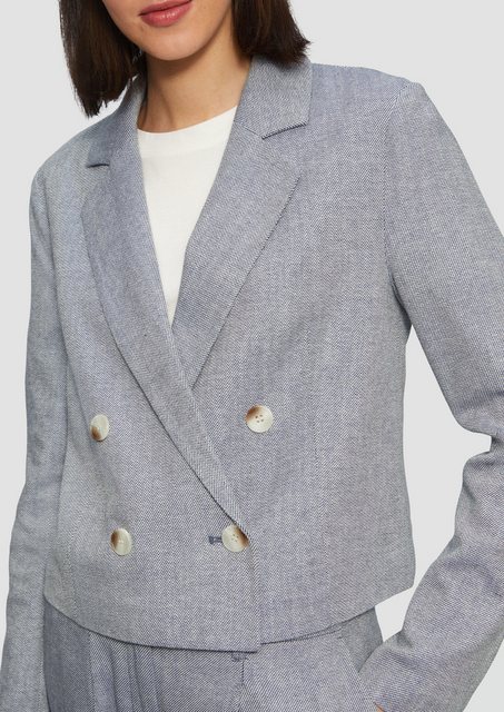 s.Oliver Jackenblazer Kurzer Twill-Blazer aus Baumwollmix günstig online kaufen