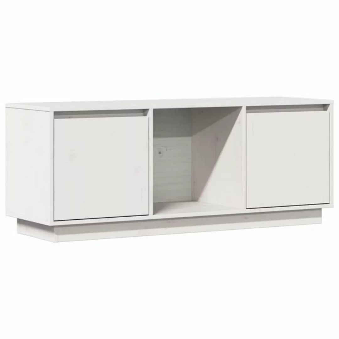 vidaXL TV-Schrank TV-Schrank Weiß 110,5x35x44 cm Massivholz Kiefer Sideboar günstig online kaufen