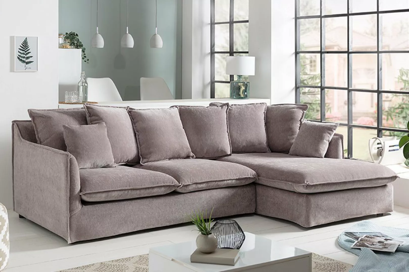 riess-ambiente Ecksofa HEAVEN 255cm taupe, Einzelartikel 1 Teile, Couch · L günstig online kaufen