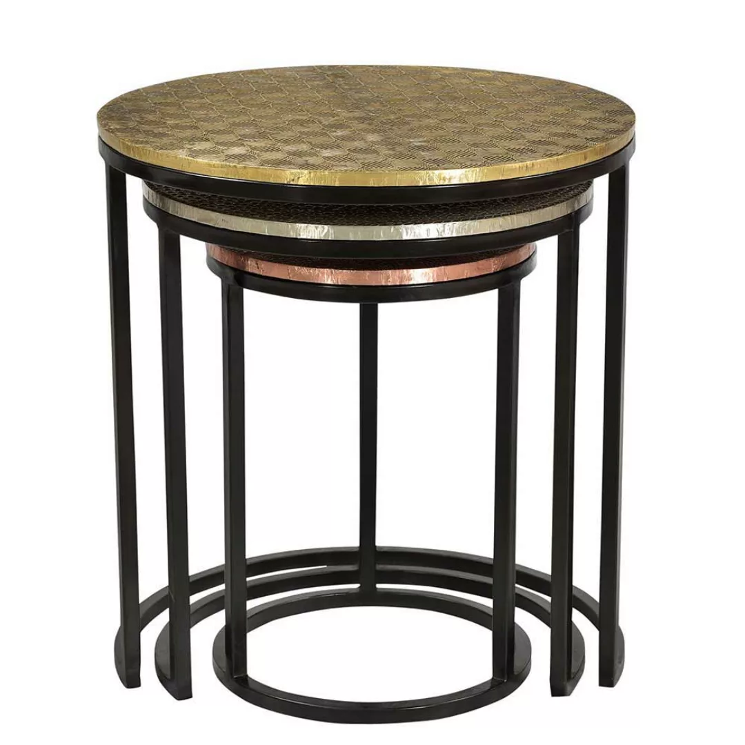 Beistelltisch Set aus Metall runde Tischform (dreiteilig) günstig online kaufen