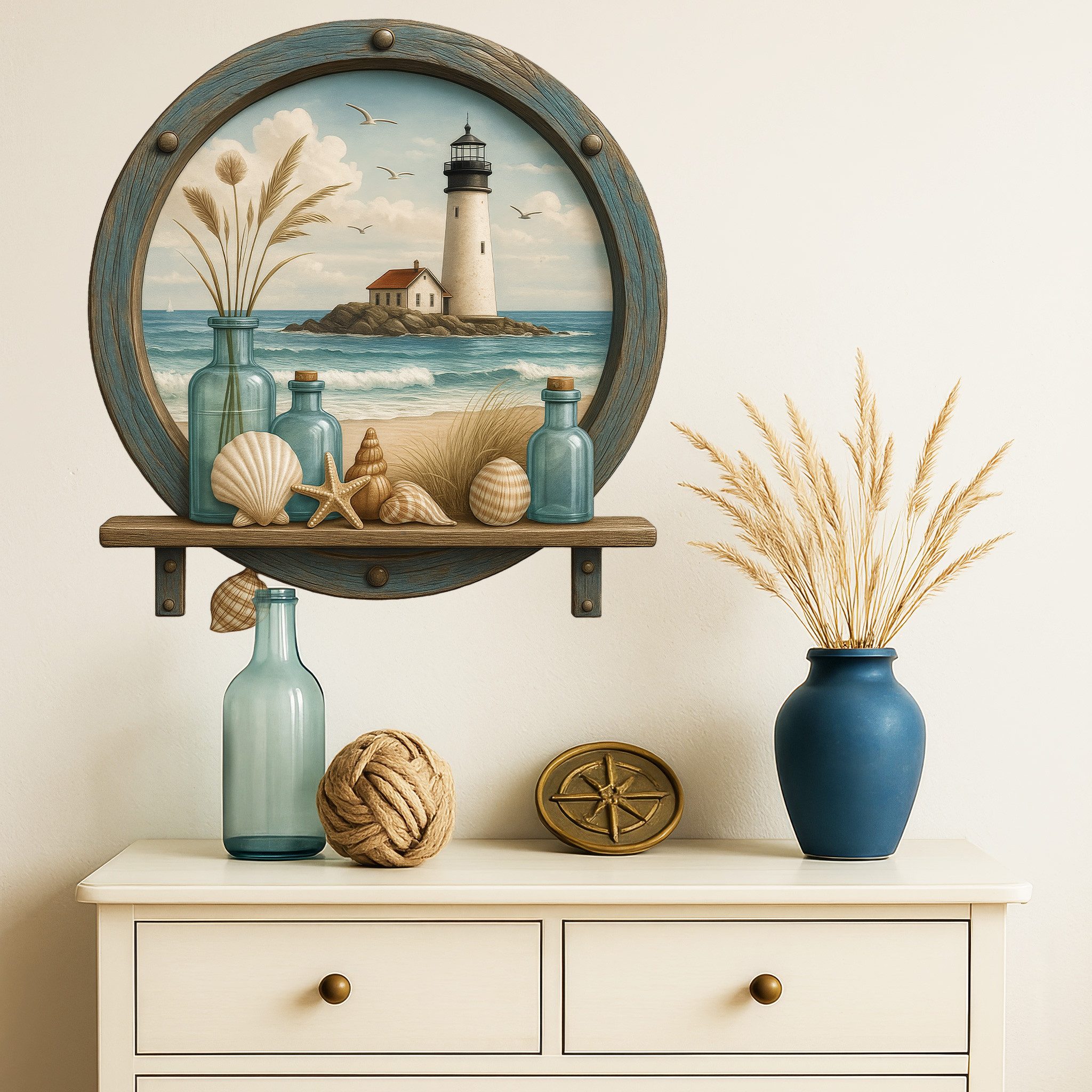 Sunnywall Wandtattoo Aufkleber Maritim Bullauge blau günstig online kaufen