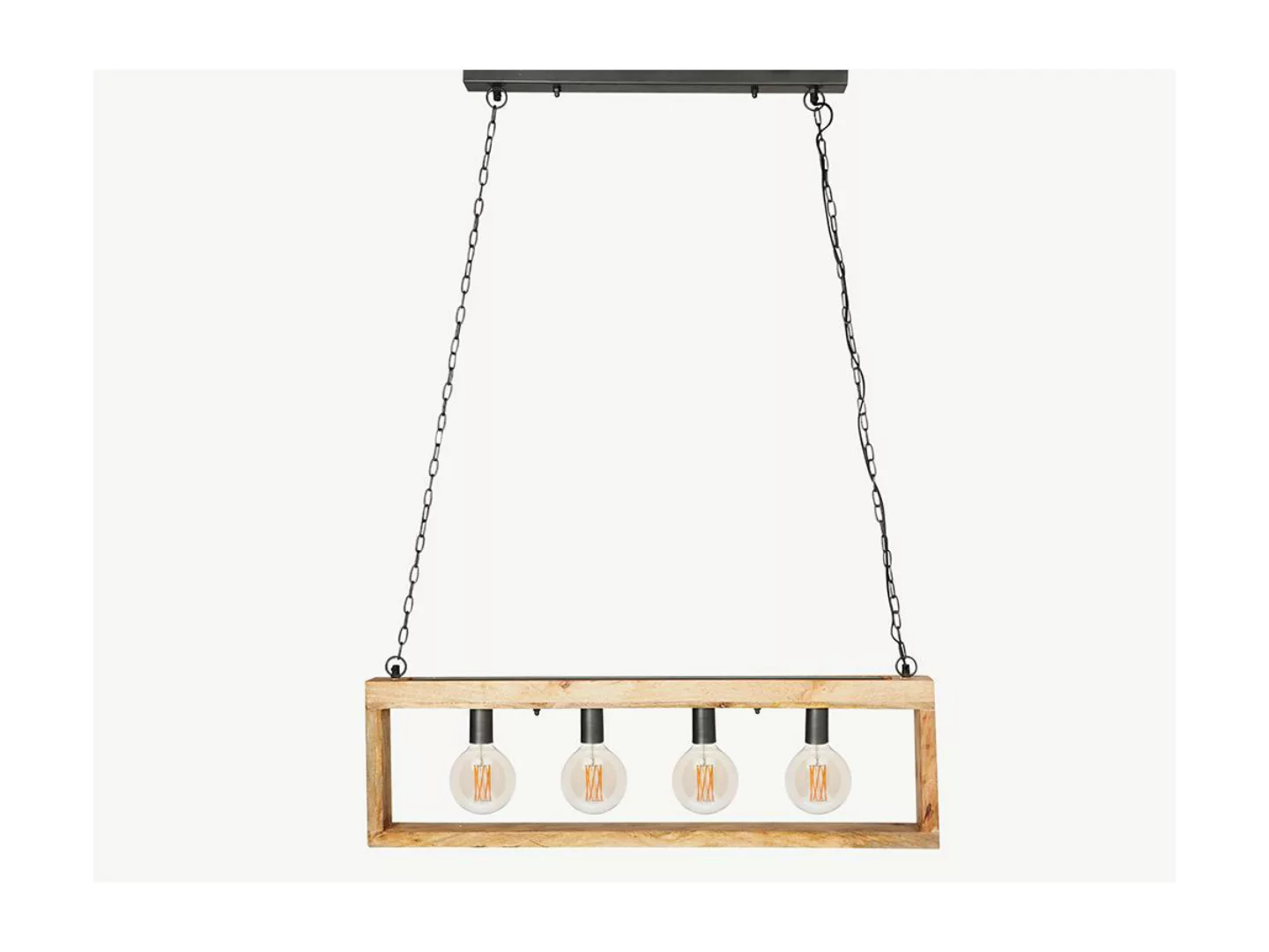 Hängeleuchte mit 4 Strahlern Industrial Stil - Holz & Metall - 31 x 100 cm günstig online kaufen