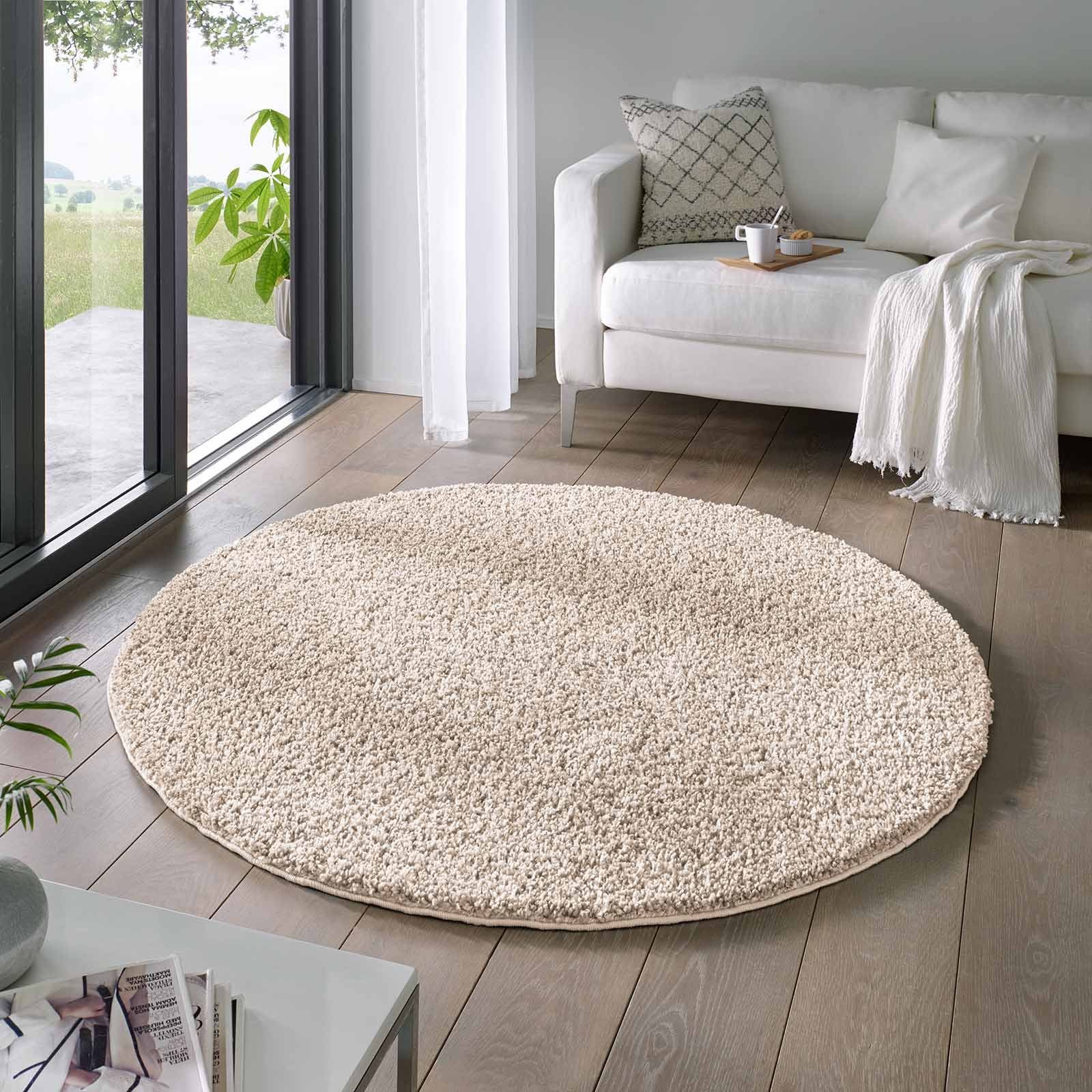 TaraCarpet Langflor-Teppich Venezia Shaggy, rund, Höhe: günstig online kaufen