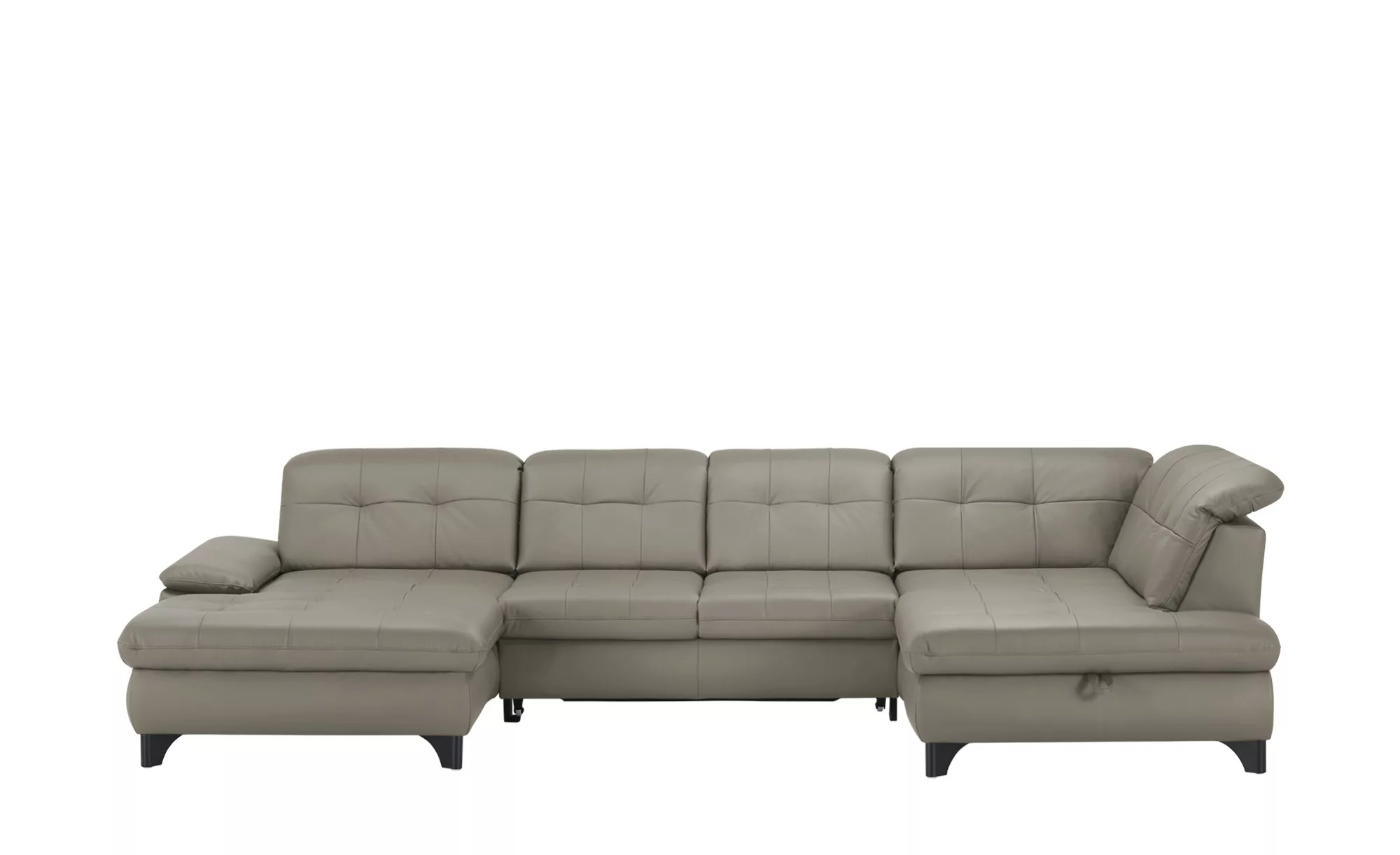 meinSofa Wohnlandschaft Leder  Jona - grau - 85 cm - Polstermöbel > Sofas > günstig online kaufen