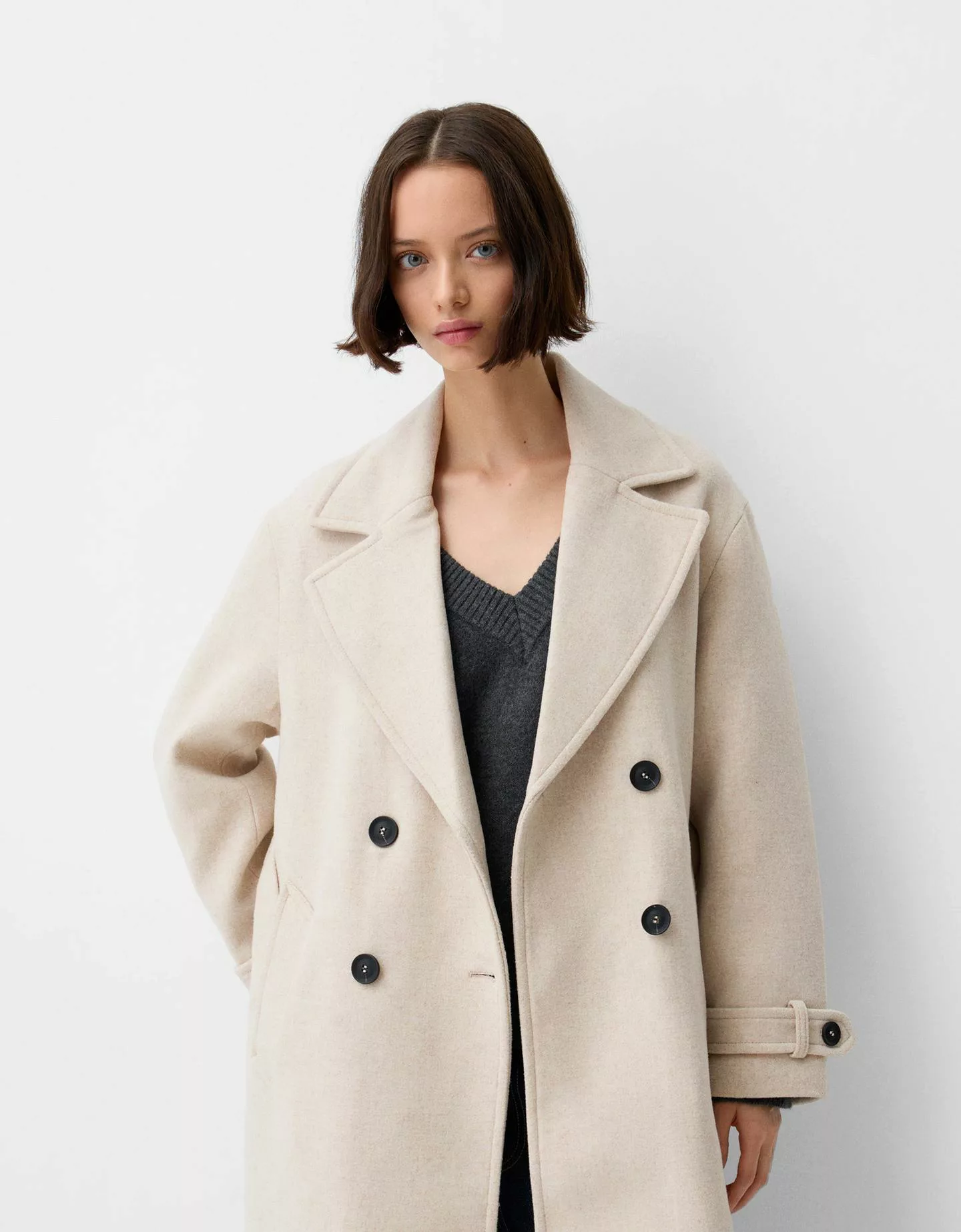 Bershka Trenchcoat Damen Xs Grbrochenes Weiss günstig online kaufen