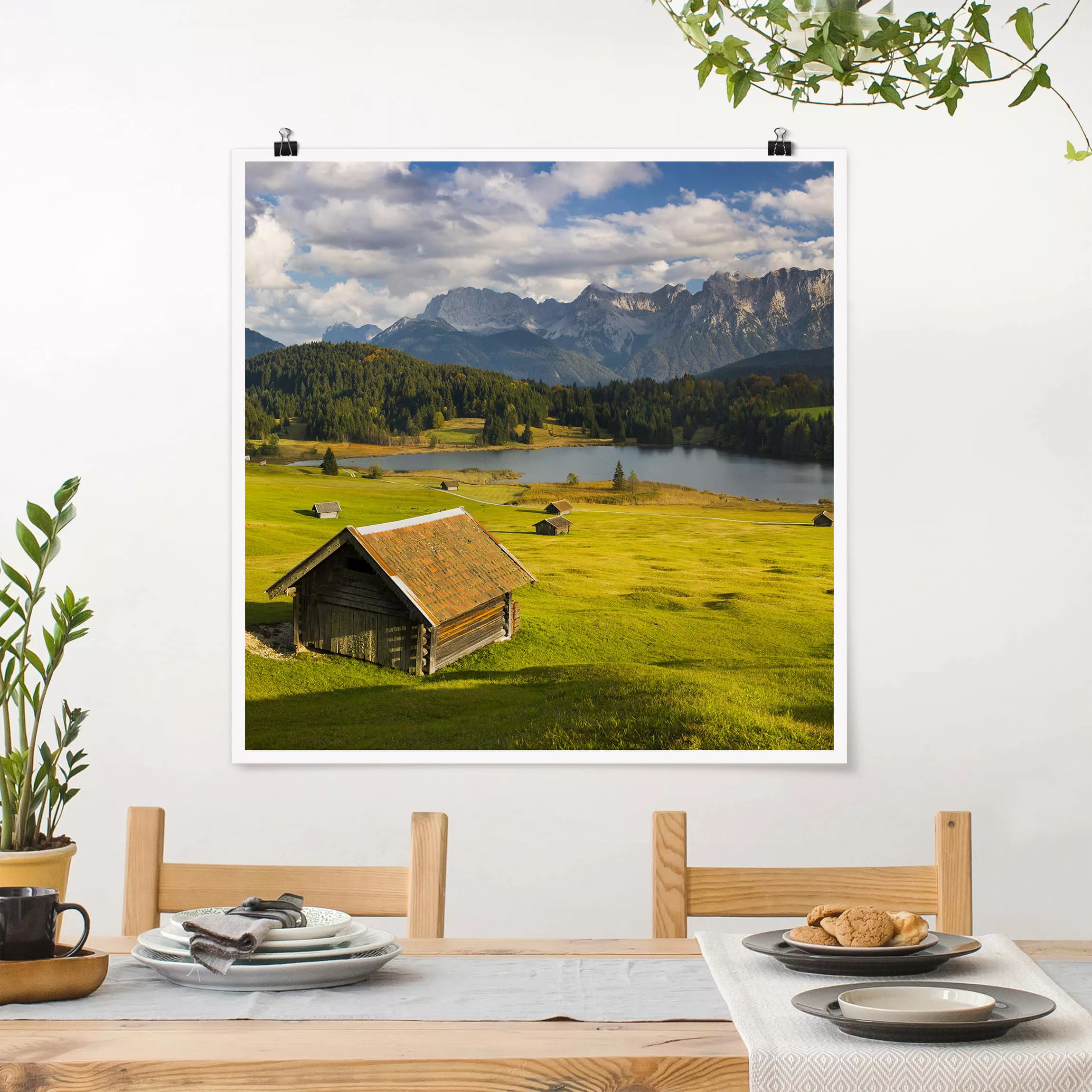 Poster Natur & Landschaft - Quadrat Geroldsee Oberbayern günstig online kaufen