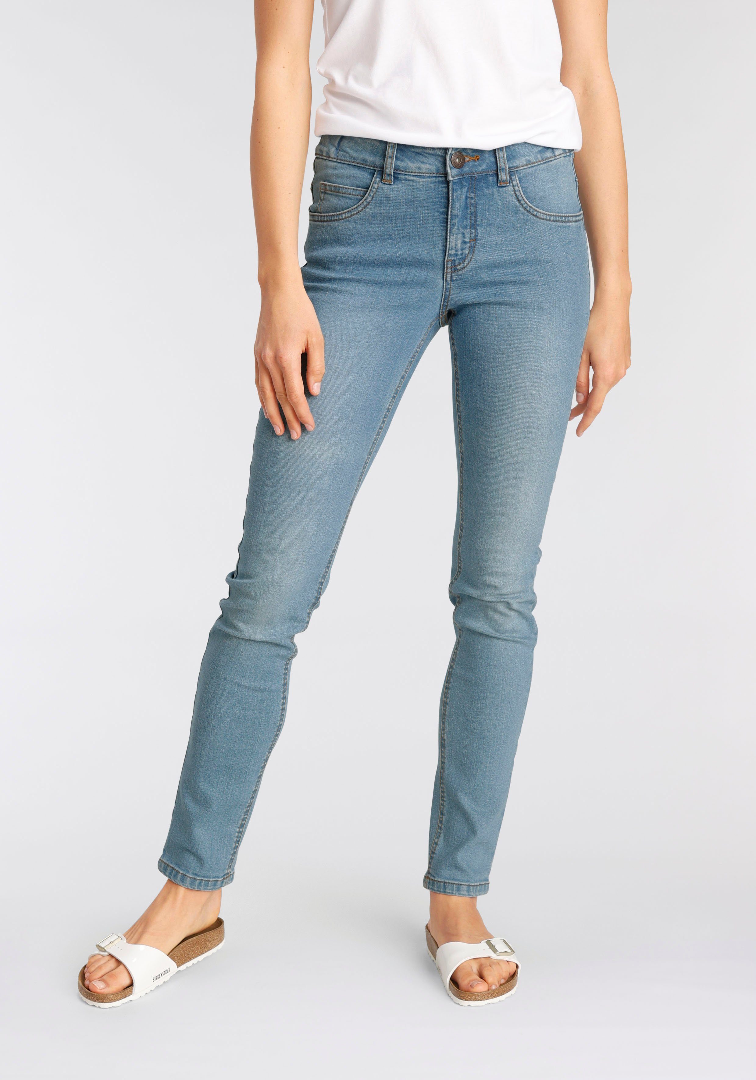 Arizona Slim-fit-Jeans "Bund mit seitlichem Gummizugeinsatz", schmale Passf günstig online kaufen