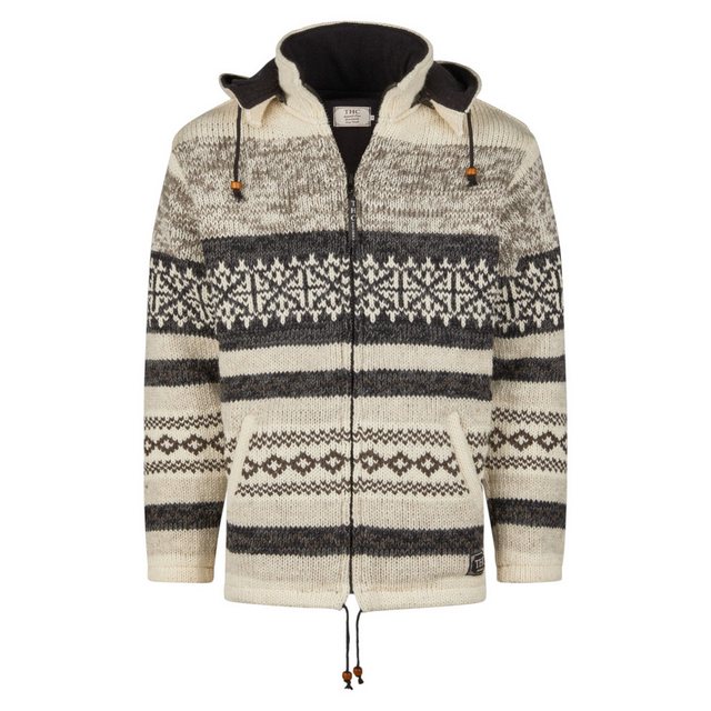 THC Natural Line Strickjacke THC Schafwollstrickjacke beige gemustert 888 ( günstig online kaufen