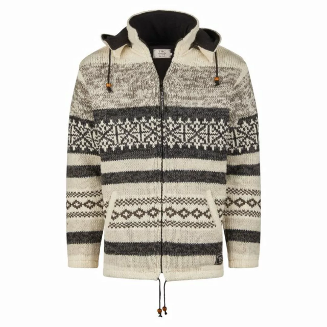 THC Natural Line Strickjacke THC Schafwollstrickjacke beige gemustert 888 ( günstig online kaufen