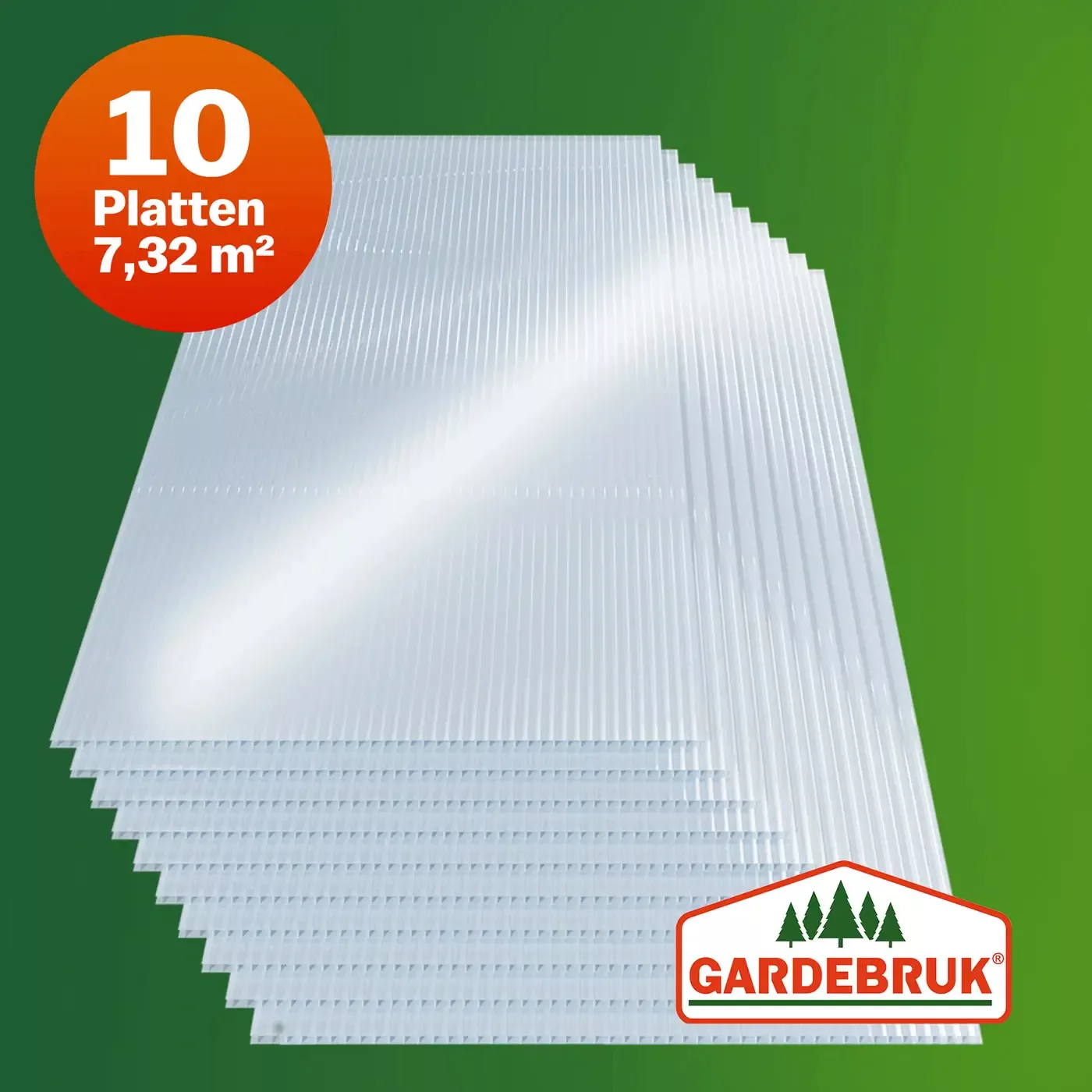 Hohlkammerstegplatten 10er-Set Transparent 6mm 7,32m² günstig online kaufen