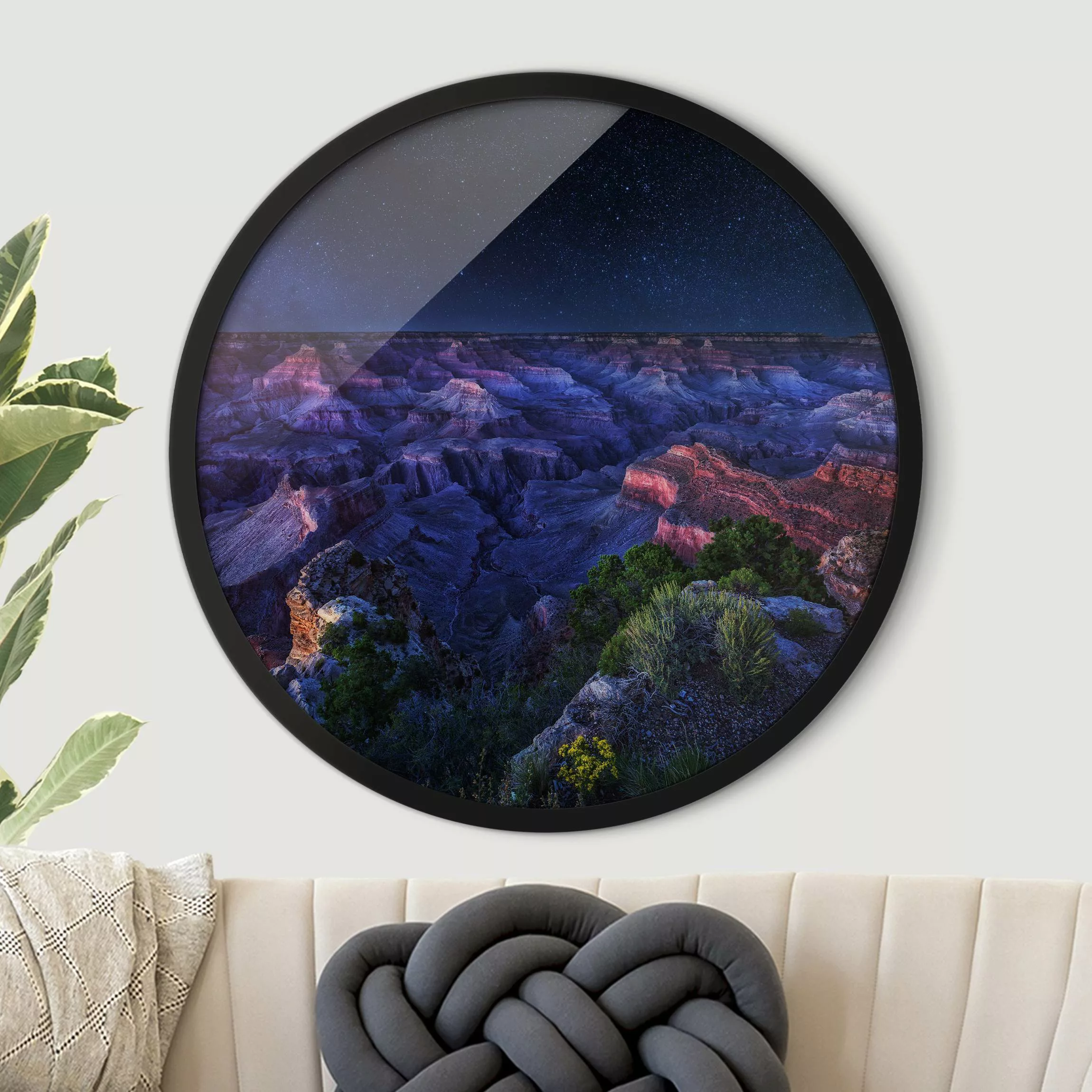 Rundes Gerahmtes Bild Grand Canyon Night günstig online kaufen