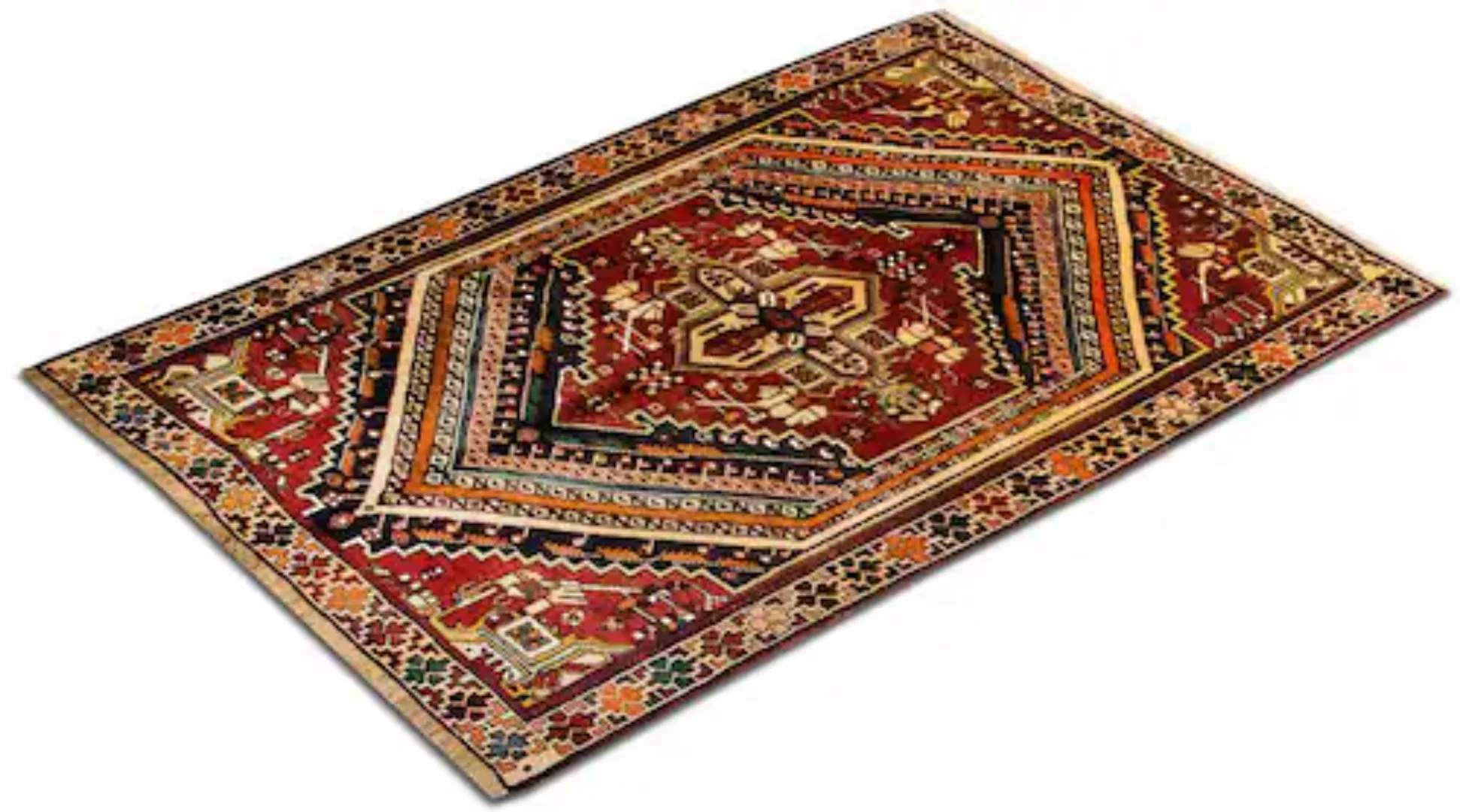 morgenland Wollteppich »Ghashghai Teppich handgeknüpft blau«, rechteckig günstig online kaufen