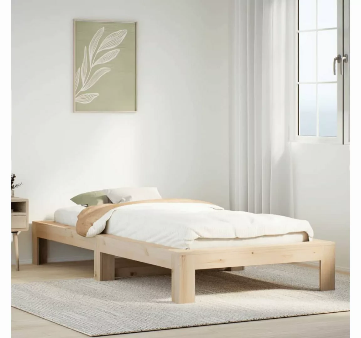 vidaXL Bett, Massivholzbett ohne Matratze 75x190 cm Kiefernholz günstig online kaufen