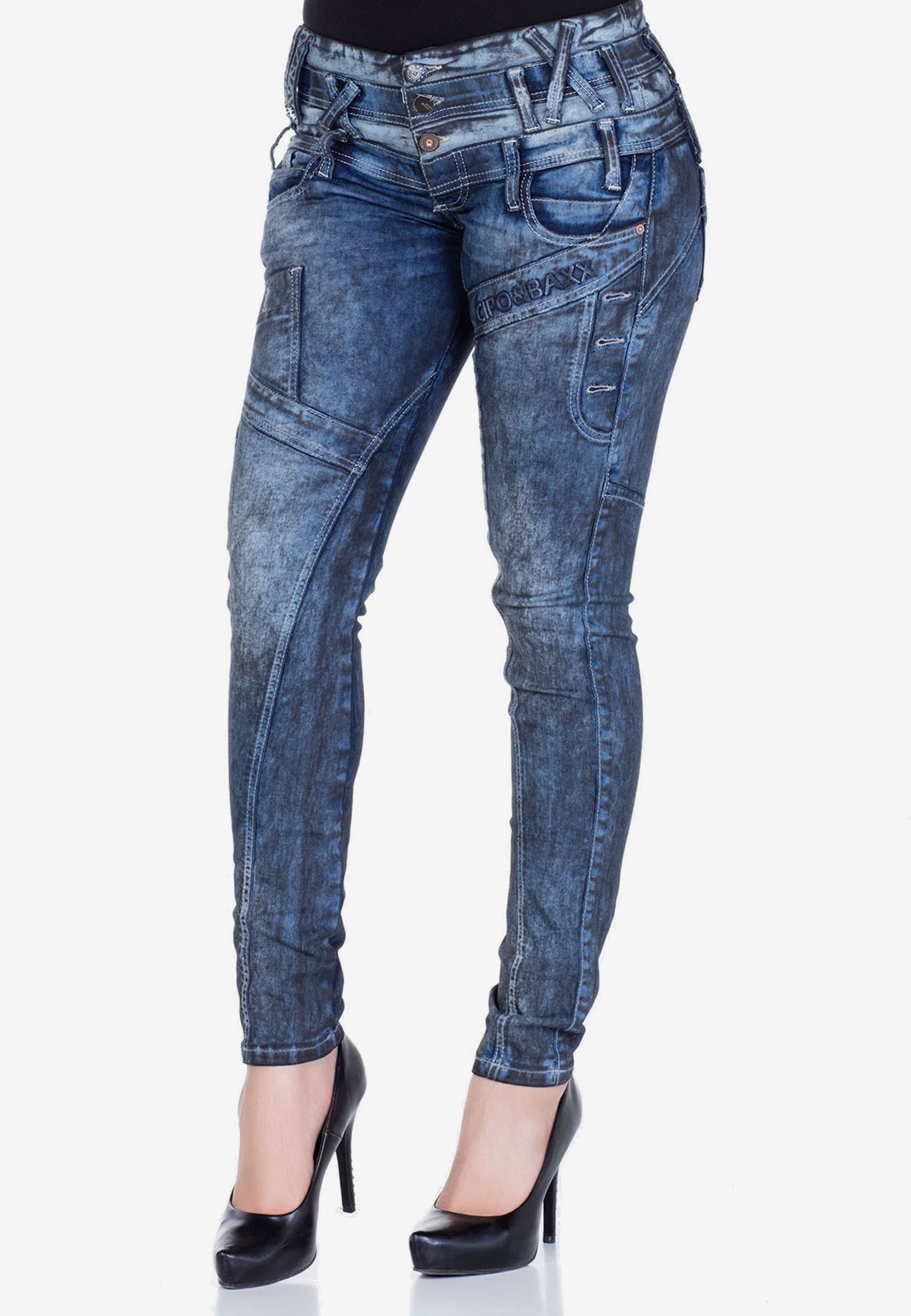 Cipo & Baxx Slim-fit-Jeans, mit Dreifachbund günstig online kaufen