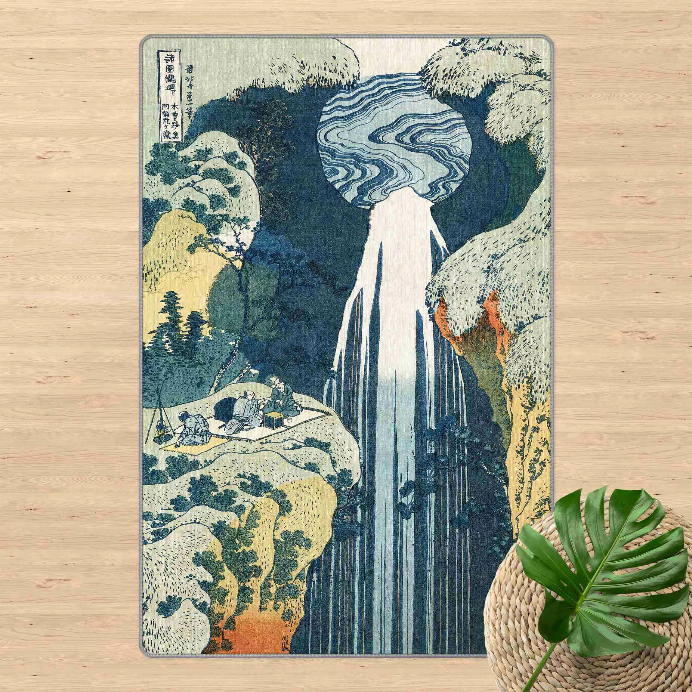Teppich Katsushika Hokusai - Der Wasserfall von Amida günstig online kaufen