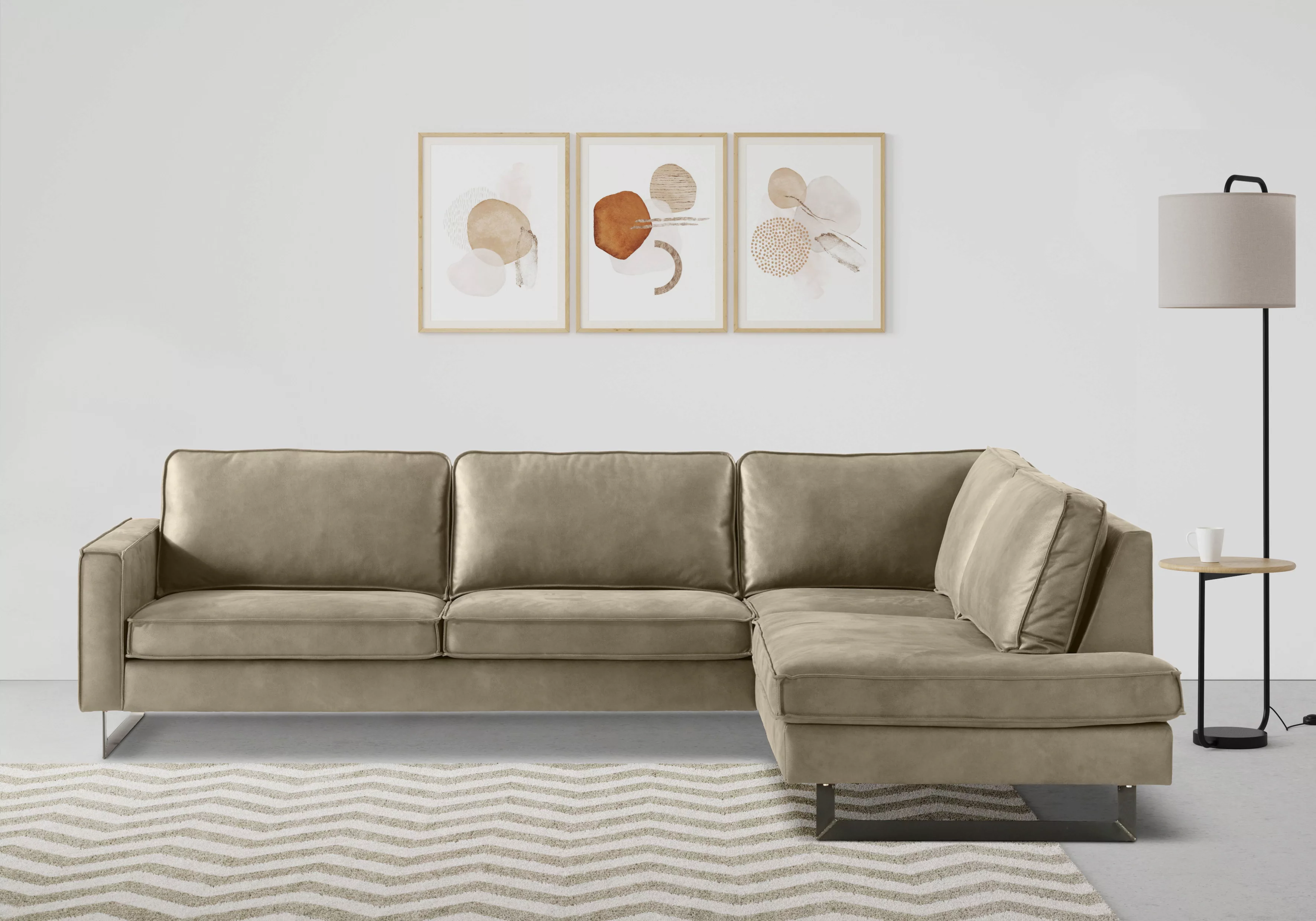 Places of Style Ecksofa Pinto, 290 cm, Ottomane links / rechts, Cord, Feinc günstig online kaufen