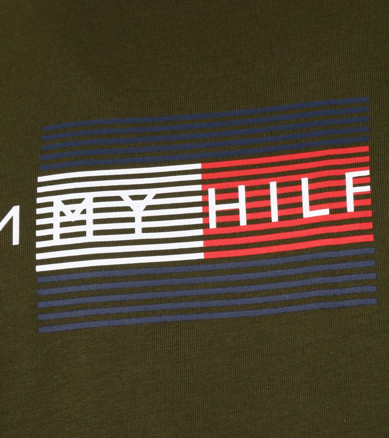 Tommy Hilfiger Big and Tall Logo Lines T Shirt Dunkelgrun - Größe 5XL günstig online kaufen