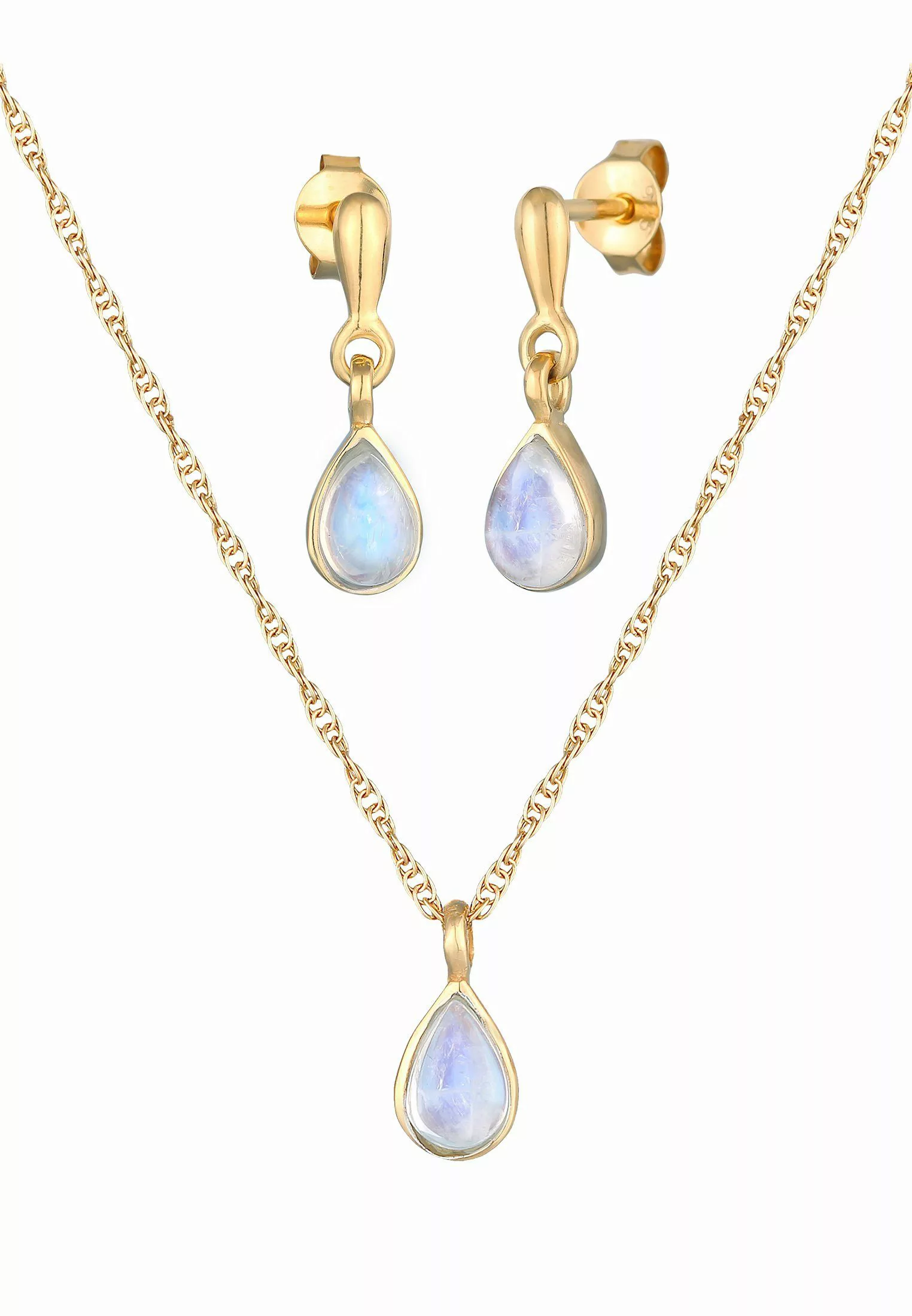 Elli Premium Schmuckset Mondstein Tropfen Kette günstig online kaufen
