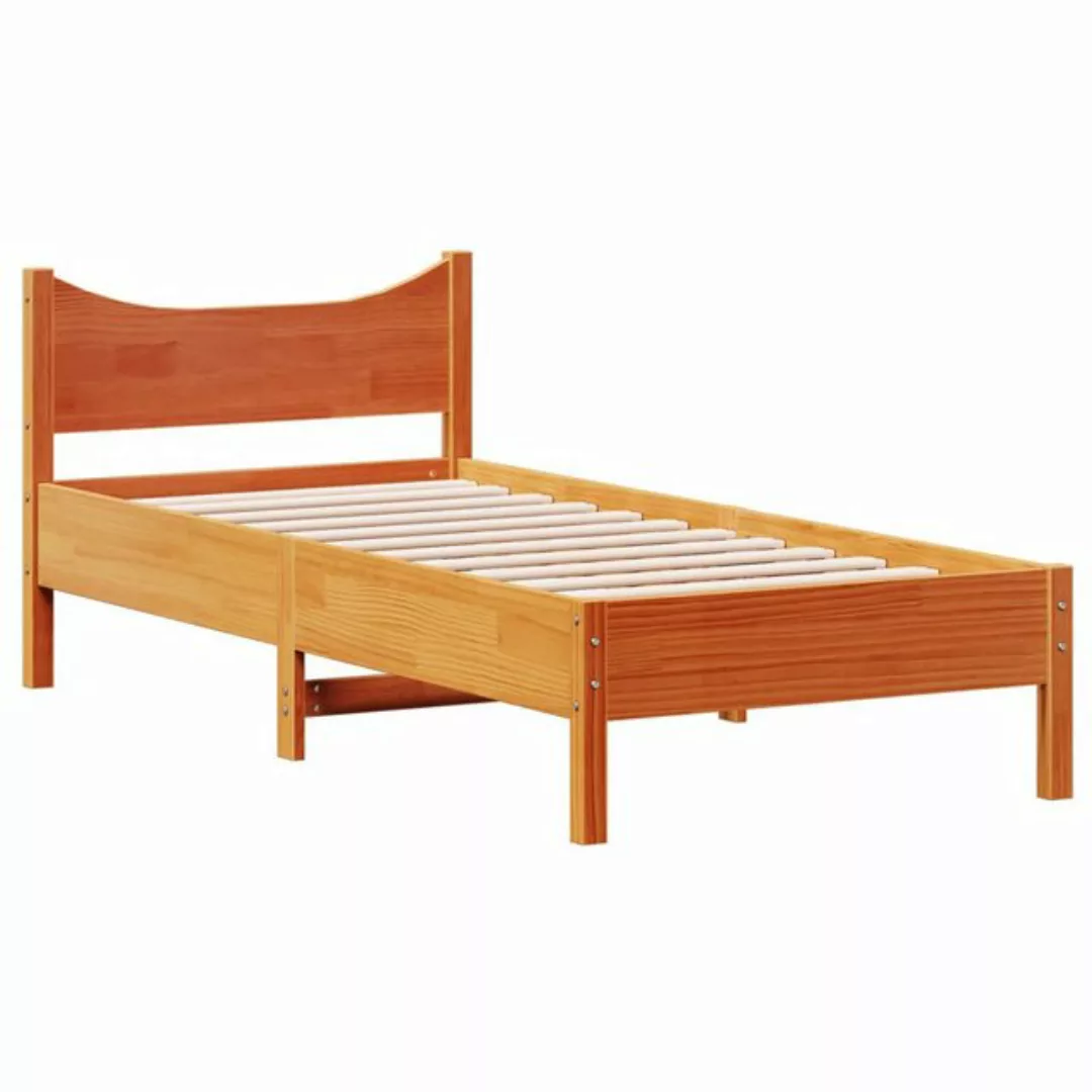 vidaXL Bett Massivholzbett Wachsbraun 75x190 cm Kiefer günstig online kaufen