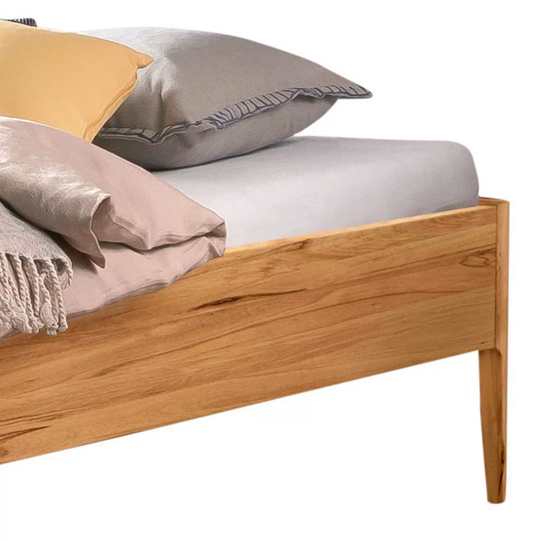 Doppelbett ohne Kopfteil aus Wildbuche Massivholz geölt günstig online kaufen