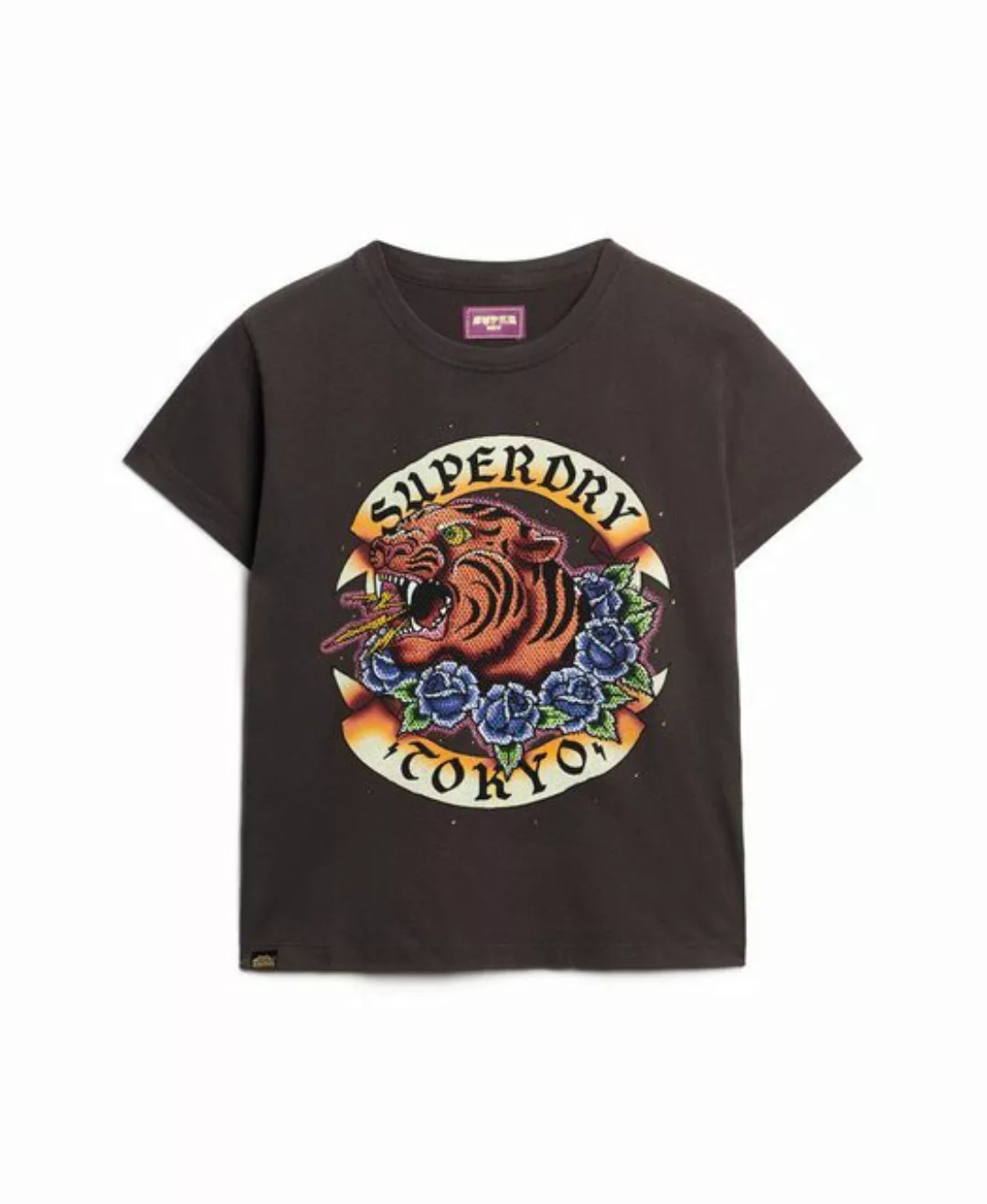 Superdry T-Shirt TATTOO RHINESTONE TEE Carbon Black günstig online kaufen