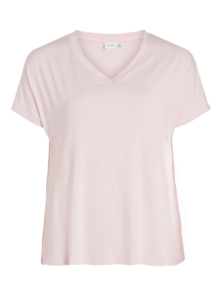 VILA Kurzärmelig Top Mit V-ausschnitt Damen Pink günstig online kaufen