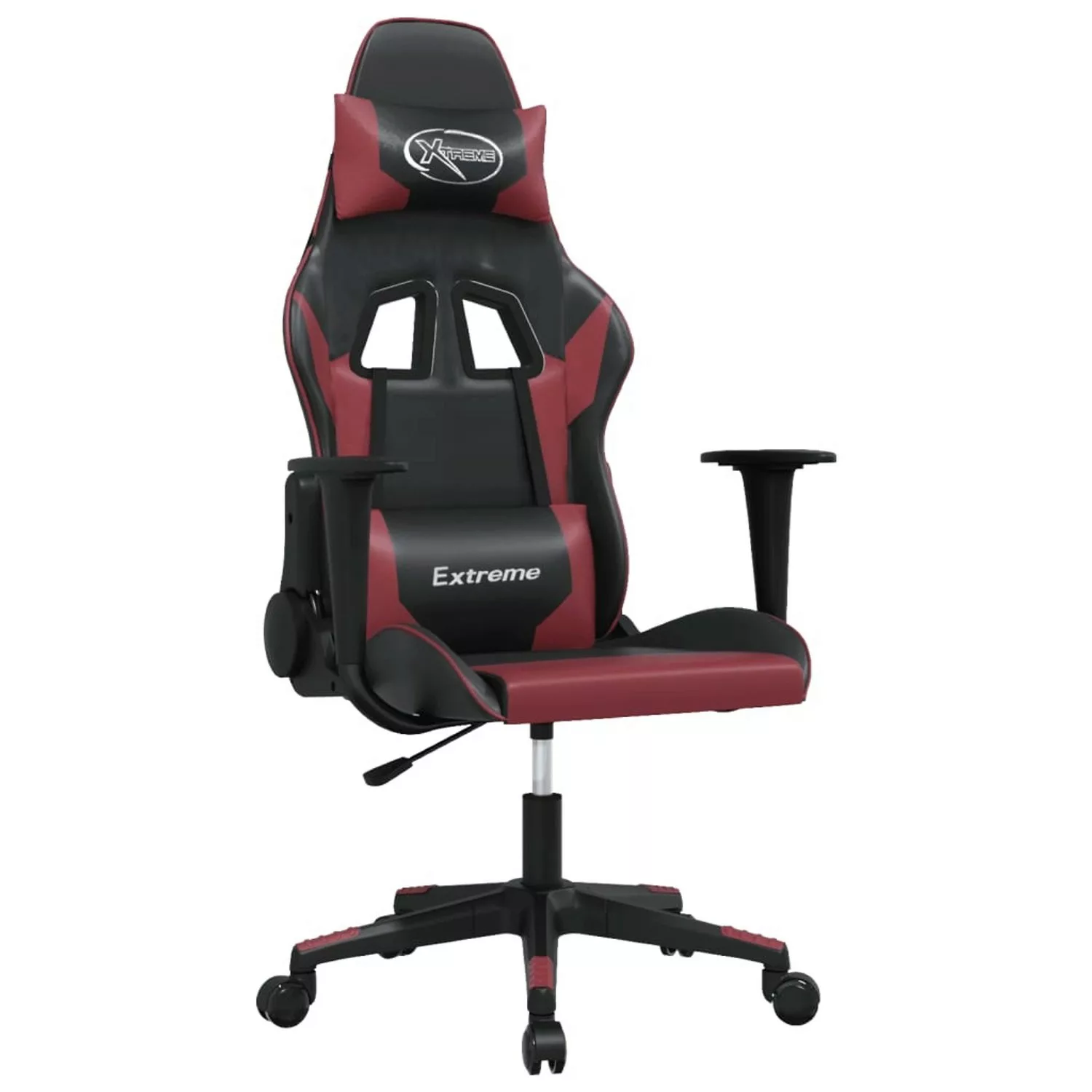 vidaXL Gaming-Stuhl mit Massagefunktion Schwarz und Weinrot Kunstleder Mode günstig online kaufen