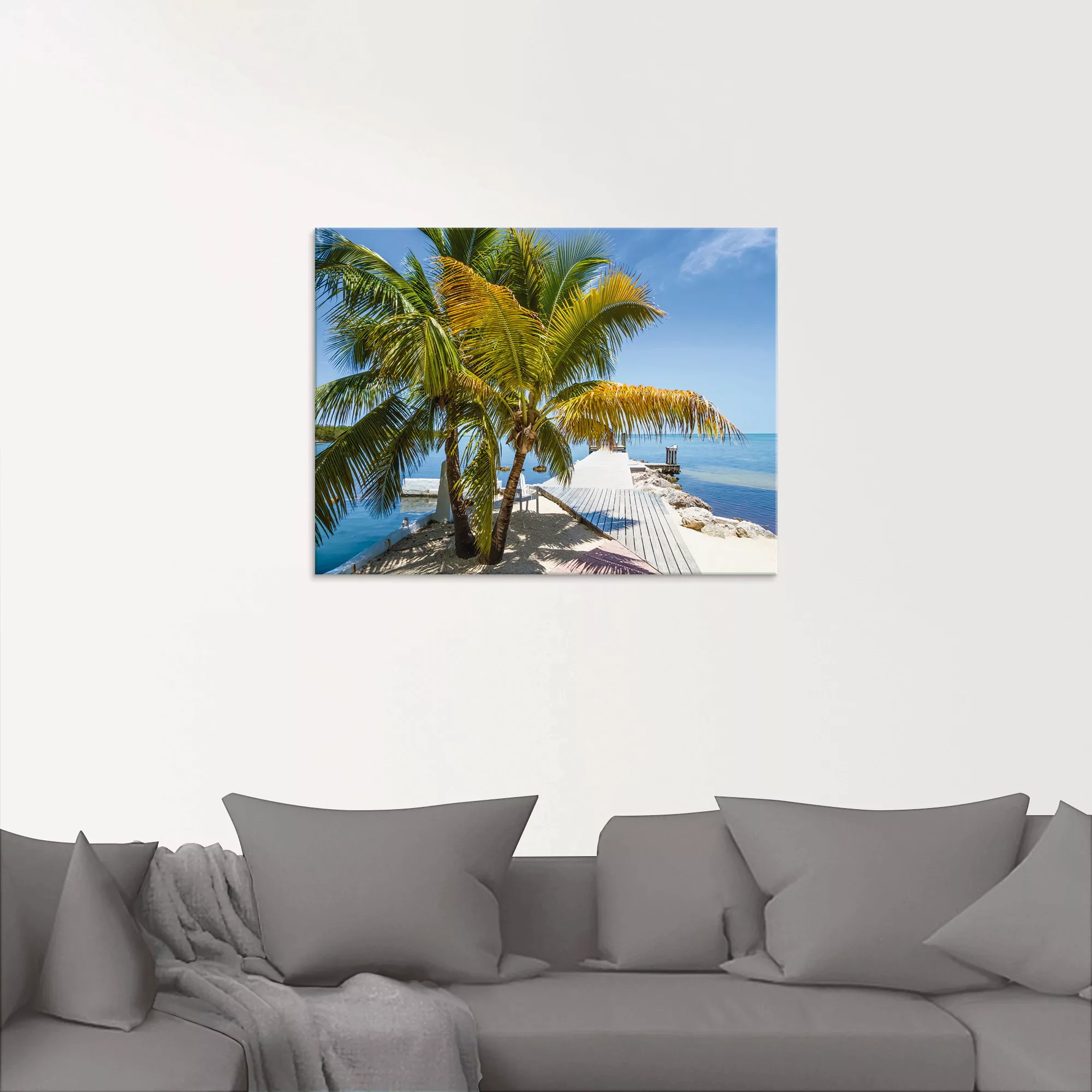 Artland Glasbild "Florida Keys Himmlischer Blick", Strand, (1 St.), in vers günstig online kaufen