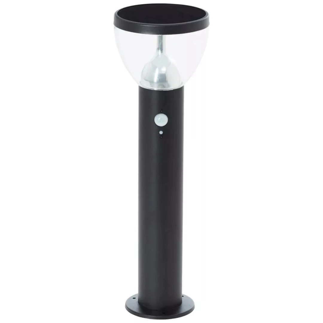 LED Solar Sockelleuchte Tulip in Schwarz 3W 430lm IP44 mit Bewegungsmelder günstig online kaufen